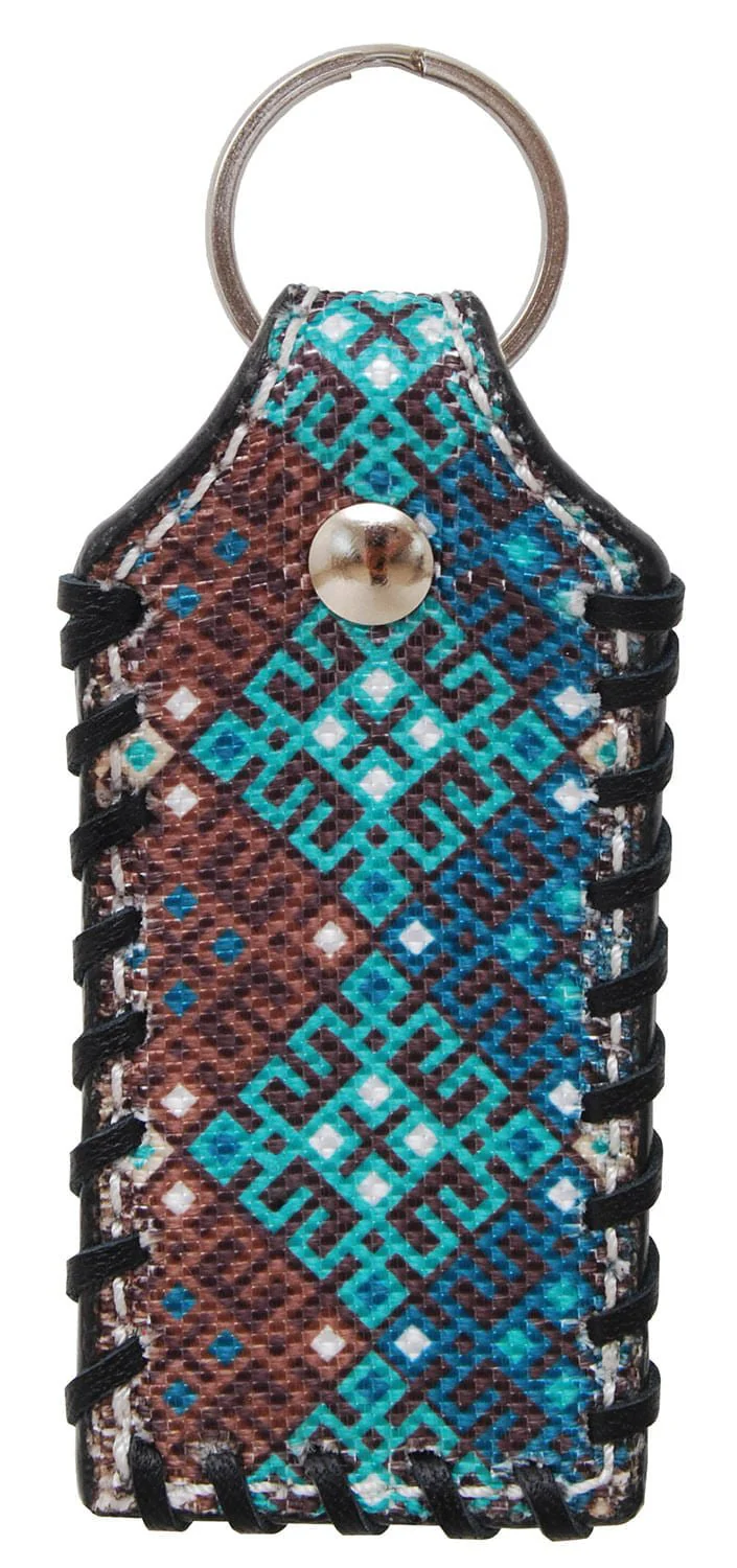 Circle Y Rectangle Key Chain, Turquoise Geometric - Healthber