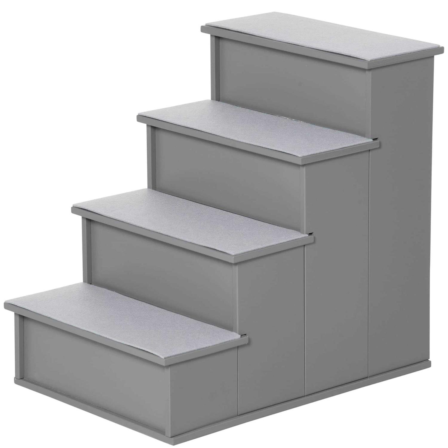 PawHut Pet Stairs, Small Pet Steps with Cushioned Removable Covering for Dogs and Cats Up to 22 Lbs - Healthber
