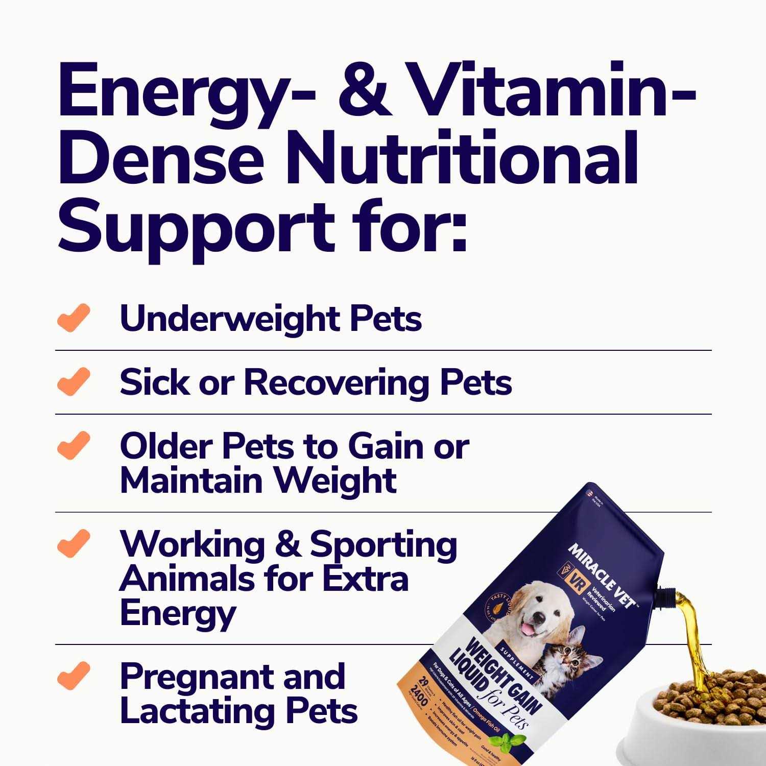 Miracle Vet High Calorie Weight Gainer for Dogs & Cats - Healthber