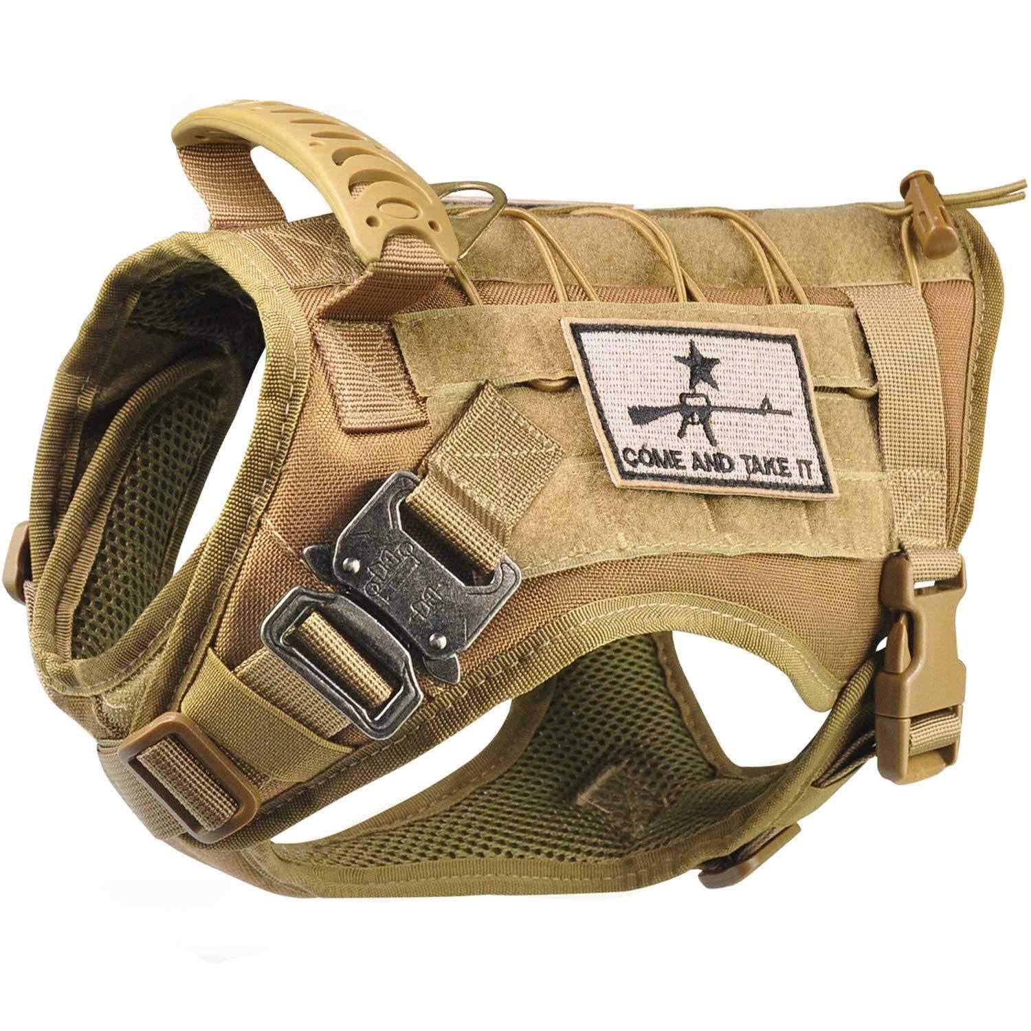 SALFSE Tactical Service Dog Vest Harness K9 Military Molle Dog Vest for Outdoor Training Hunting Pet Harness with Rubber Handle & Metal - Healthber