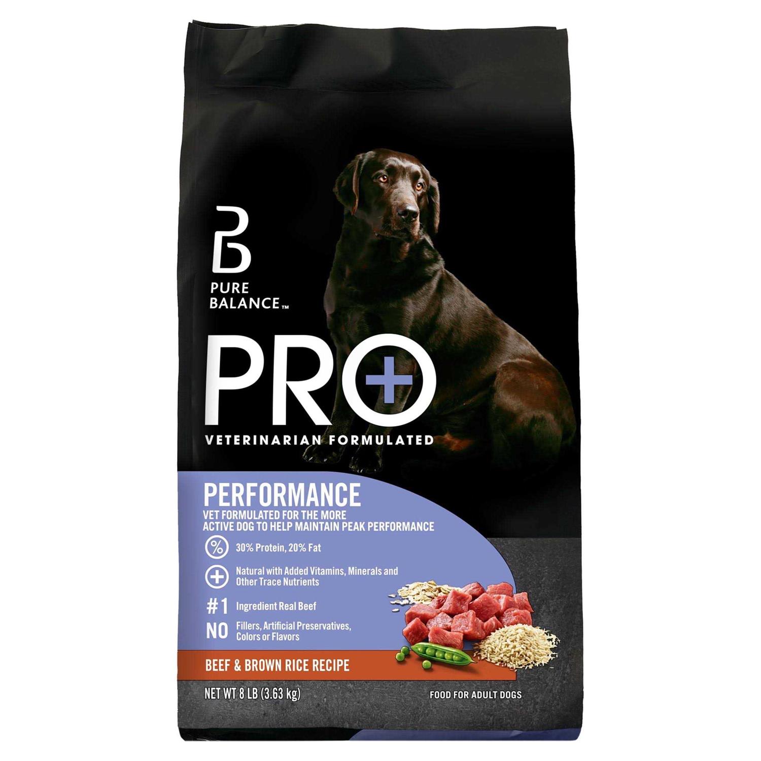 Pure Balance Pro+ Performance Beef & Brown Rice Recipe Dry Dog Food - Healthber