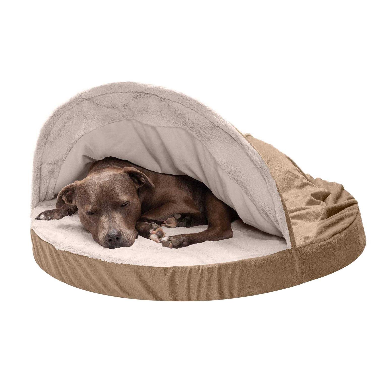 FurHaven Wave Fur & Velvet Snuggery Orthopedic Pet Bed - Healthber