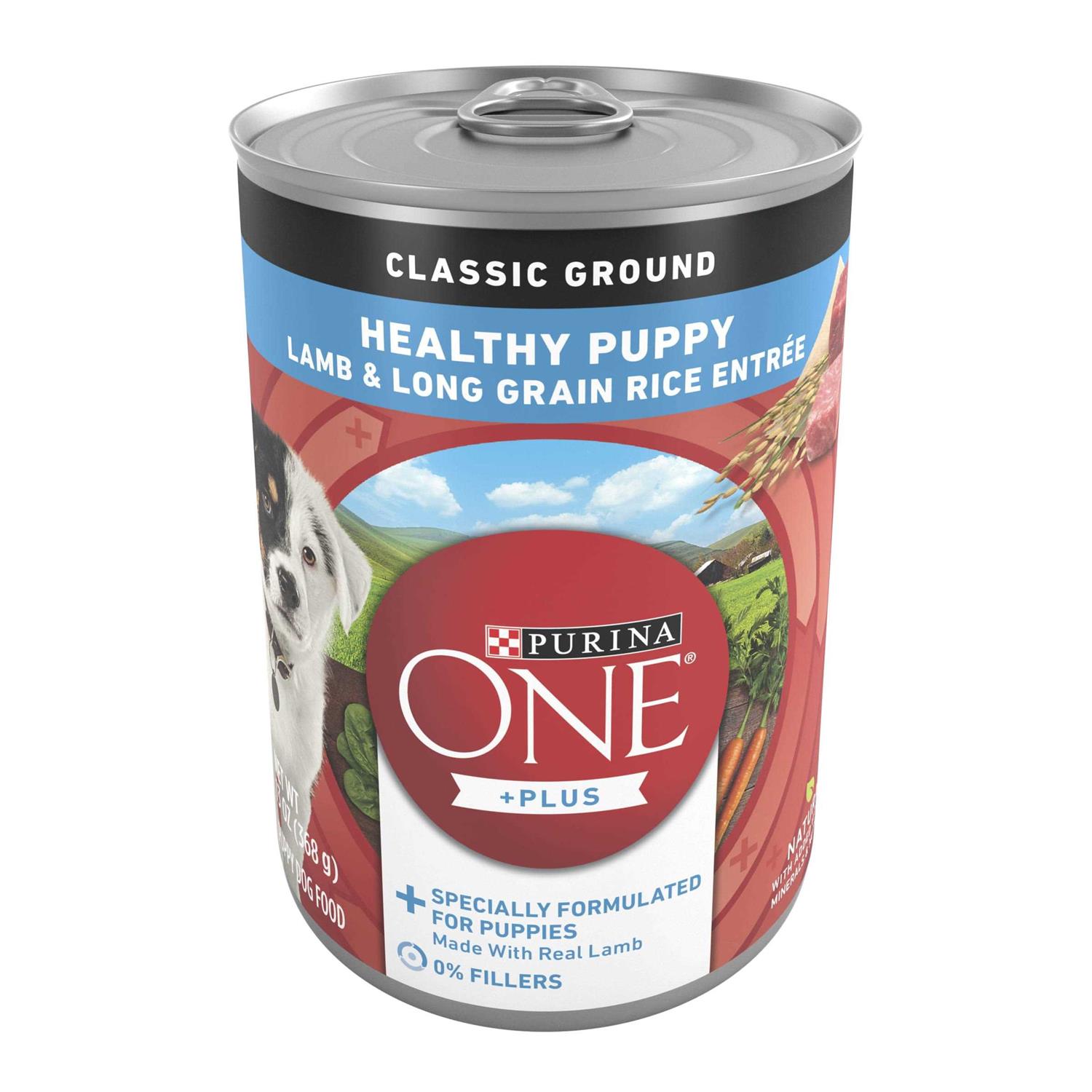Purina ONE SmartBlend Classic Healthy Puppy Ground Lamb & Long Grain Rice Canned Dog Food - Healthber