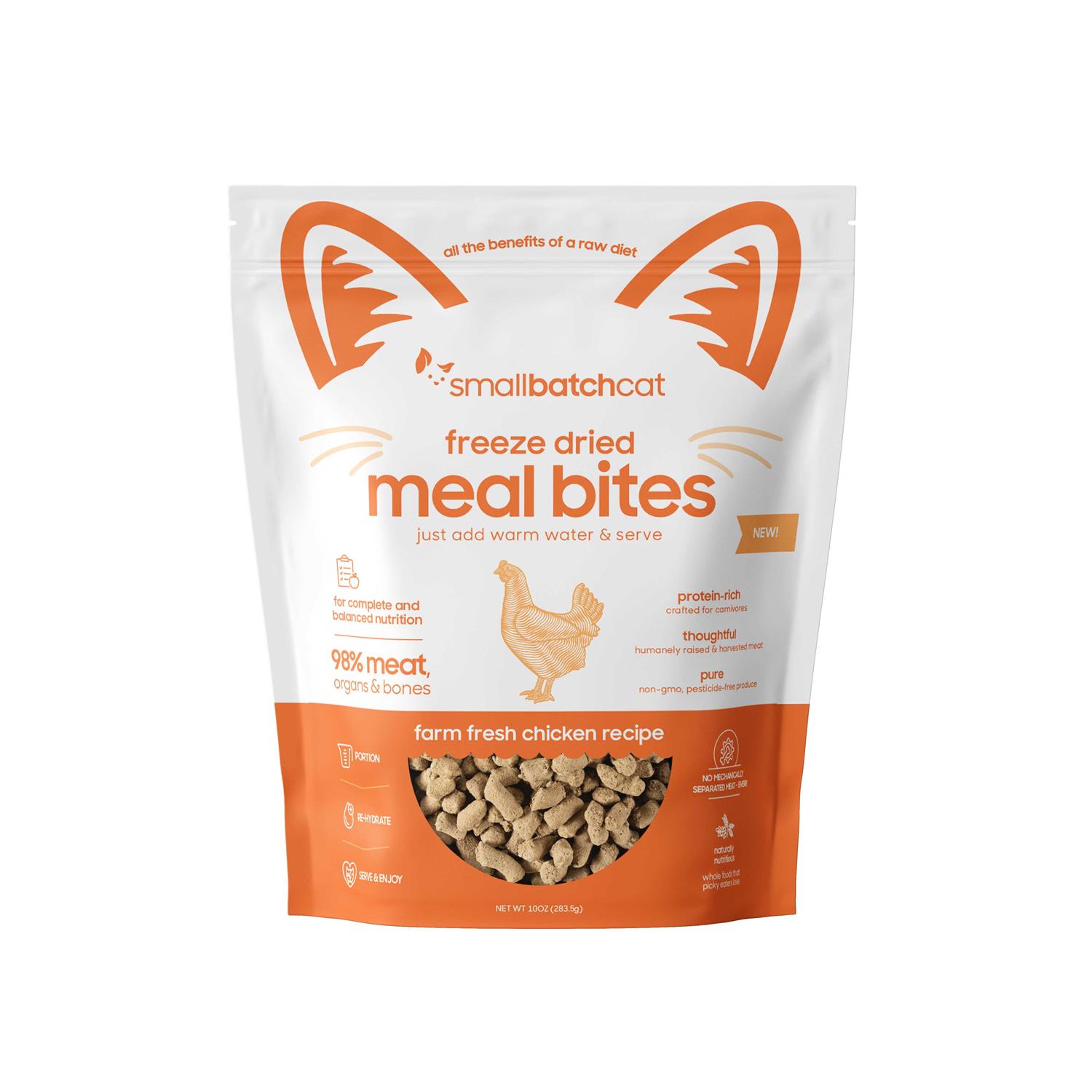 Smallbatch Freeze-Dried Chicken Cat Meal Bites-10 oz - Healthber