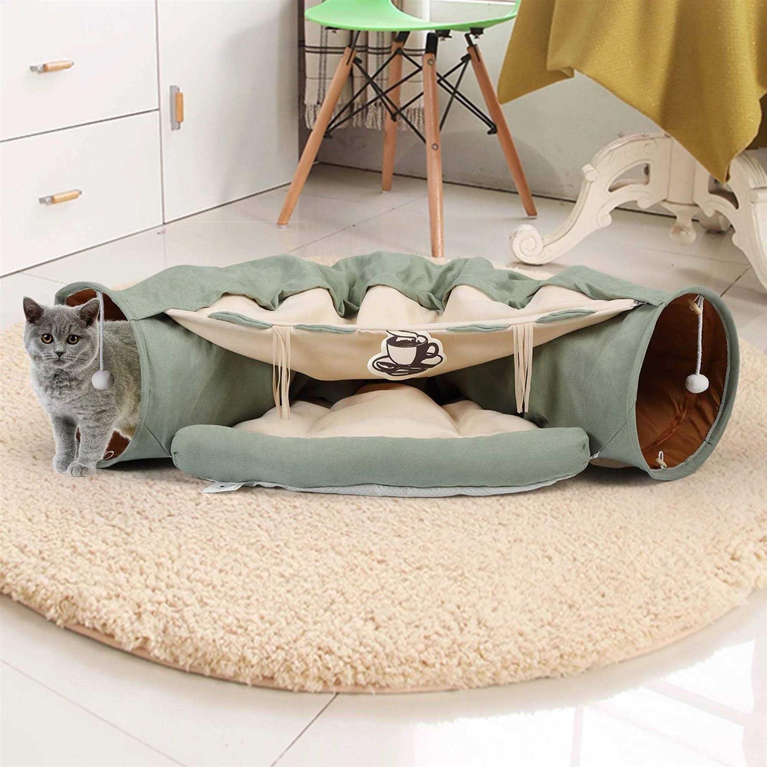 Coziwow by Jaxpety Collapsible Cat Tunnel Bed - Healthber