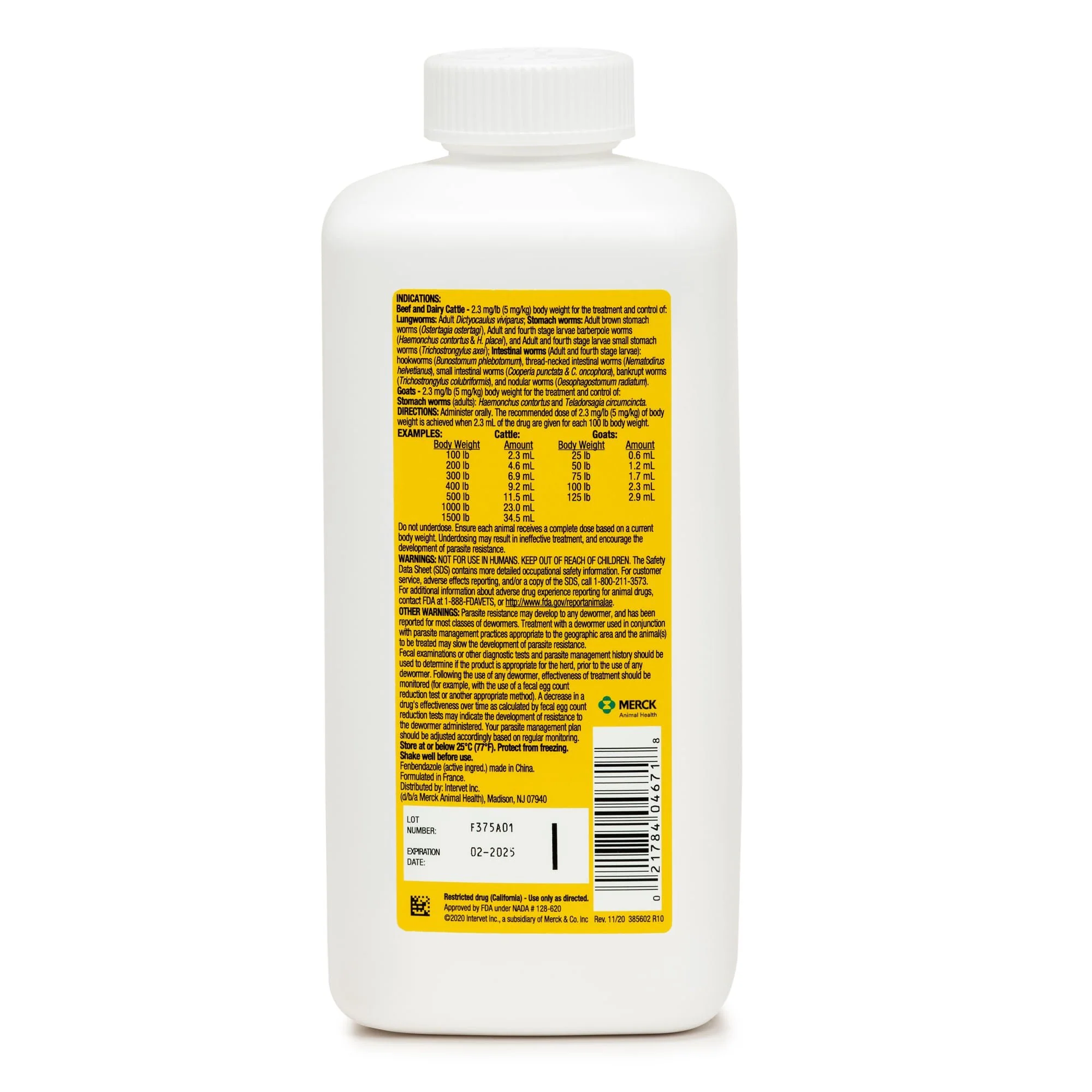 Safe-Guard 10% Suspension Cattle and Goat Dewormer - Healthber