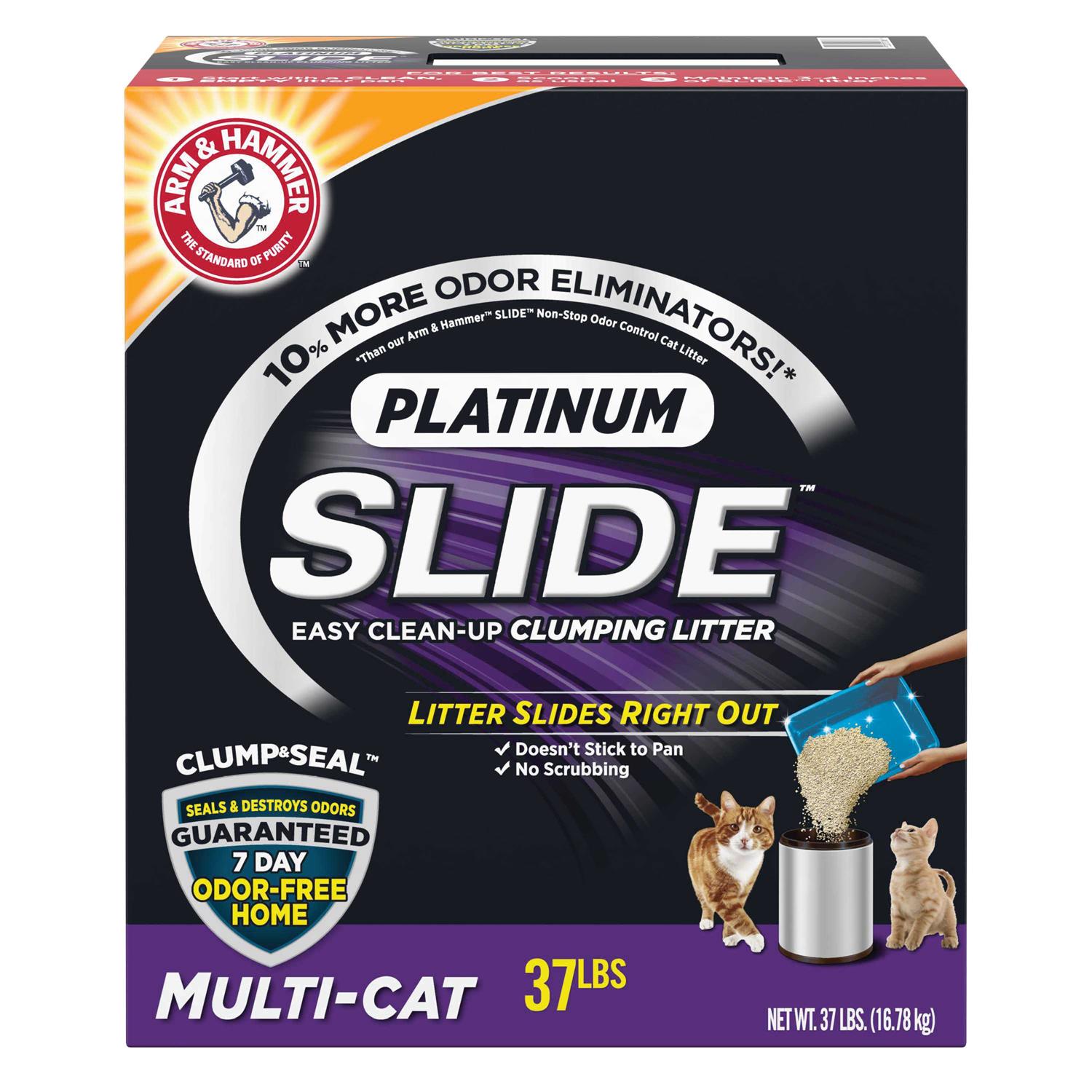 Arm Hammer Slide Platinum Easy Clean-Up Clumping Cat Litter - Healthber