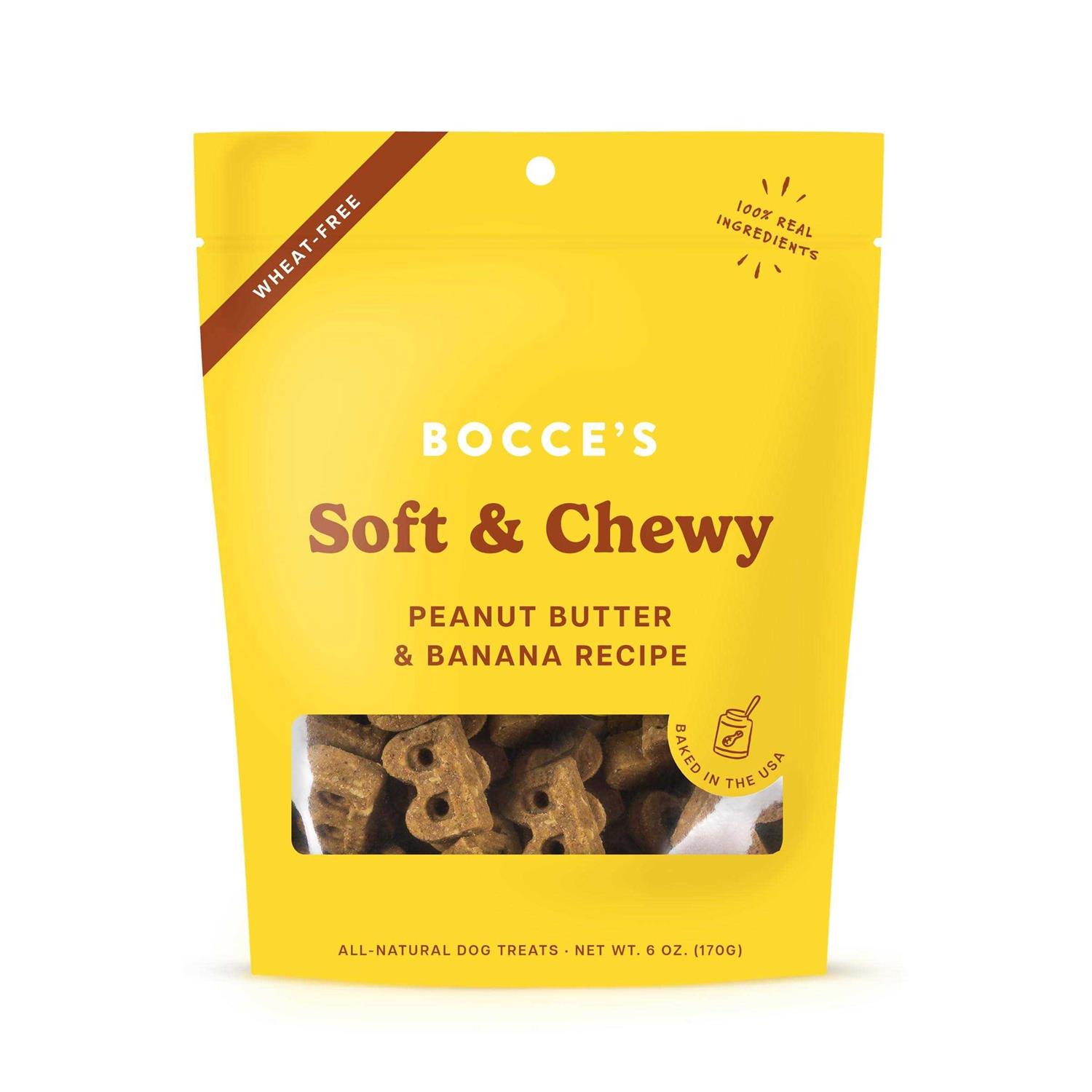 Bocce’s Bakery Soft & Chewy Peanut Butter & Banana Dog Treats - Healthber