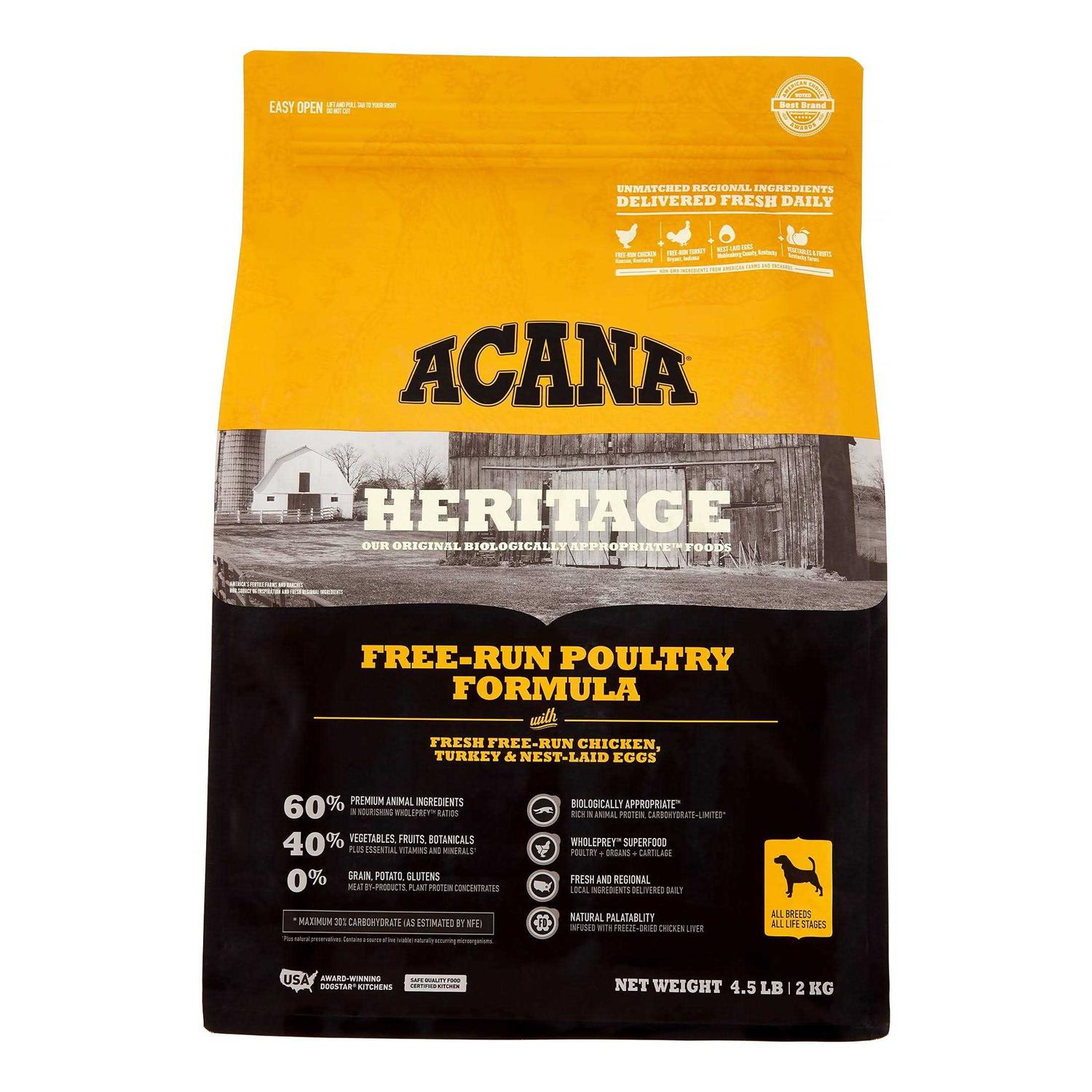Acana Free-Run Poultry Dry Dog Food - Healthber