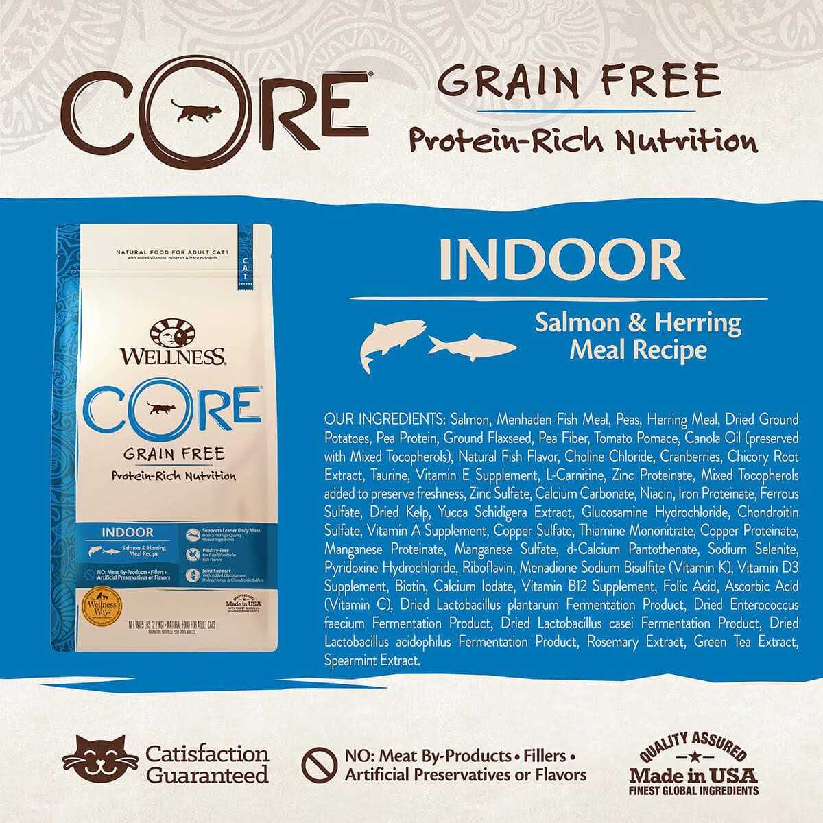 Wellness Core Grain-Free Indoor Salmon & Herring Meal Recipe Dry Cat Food - Healthber
