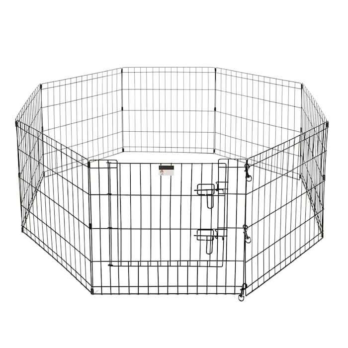 Pet Adobe 8 Panel Folding Metal Playpen with Door - Healthber