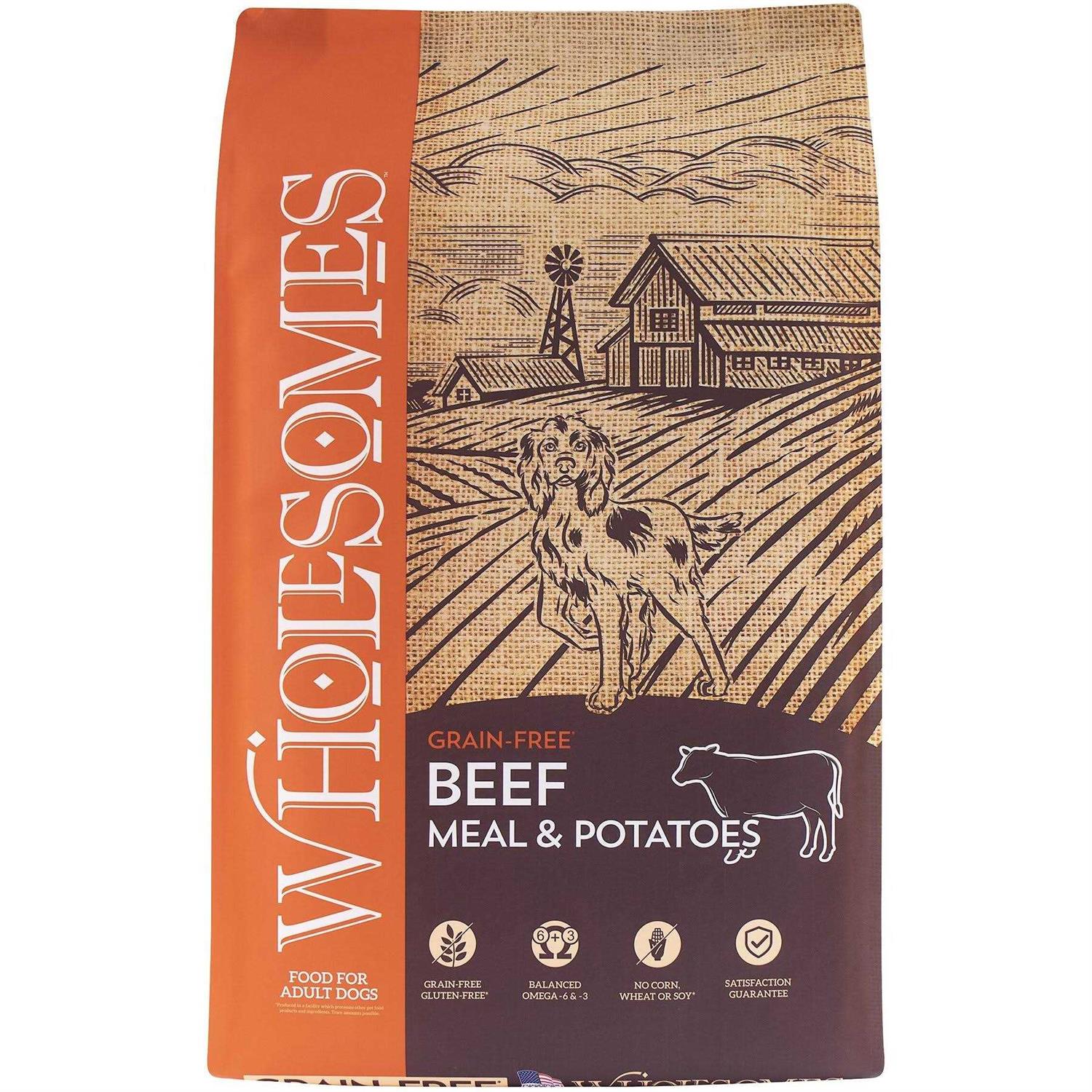 Wholesomes Grain Free Beef Meal & Potatoes Recipe Dry Dog Food - Healthber