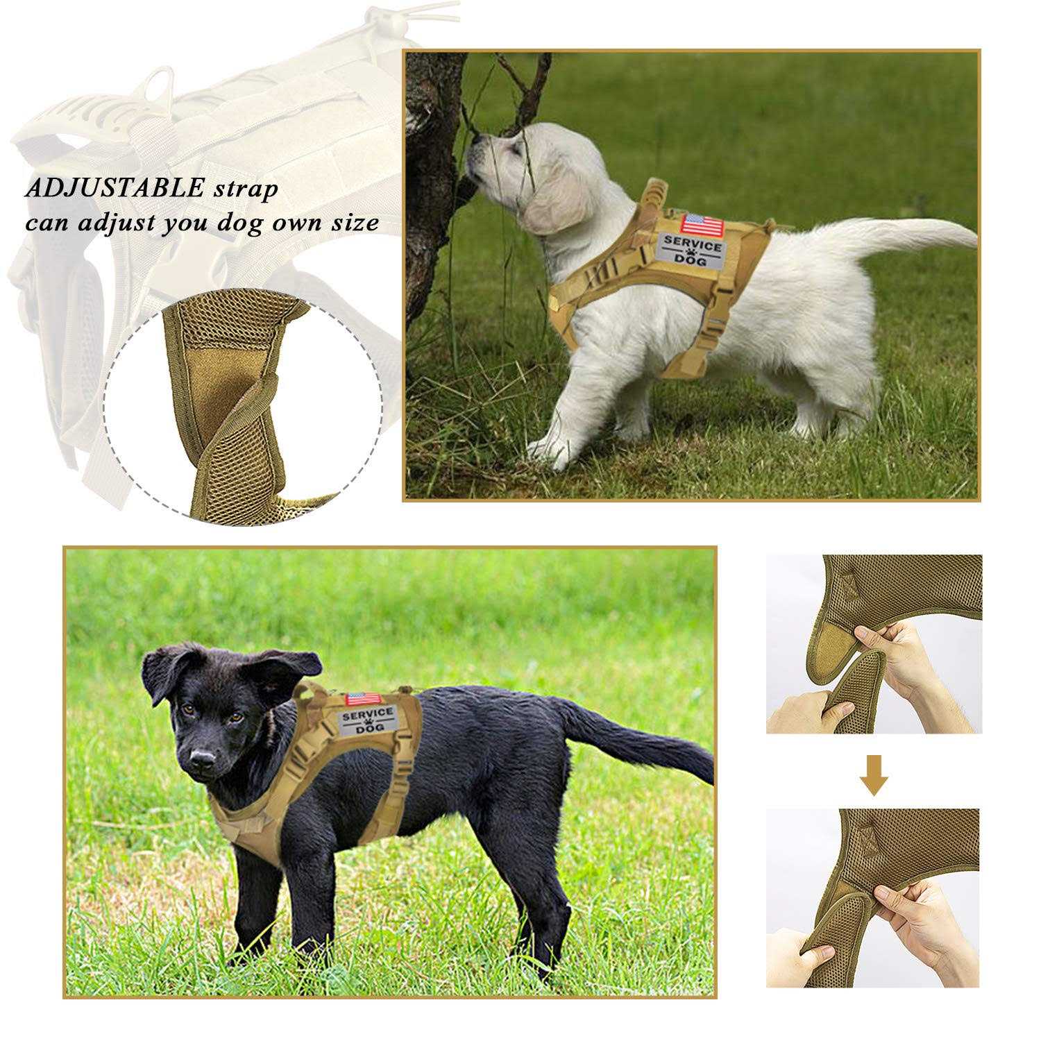 Hanshengday Tactical Service Dog Vest Harness Outdoor Training Handle Water-Resistant comfortable Military Patrol K9 Dog Harness with Handle - Healthber