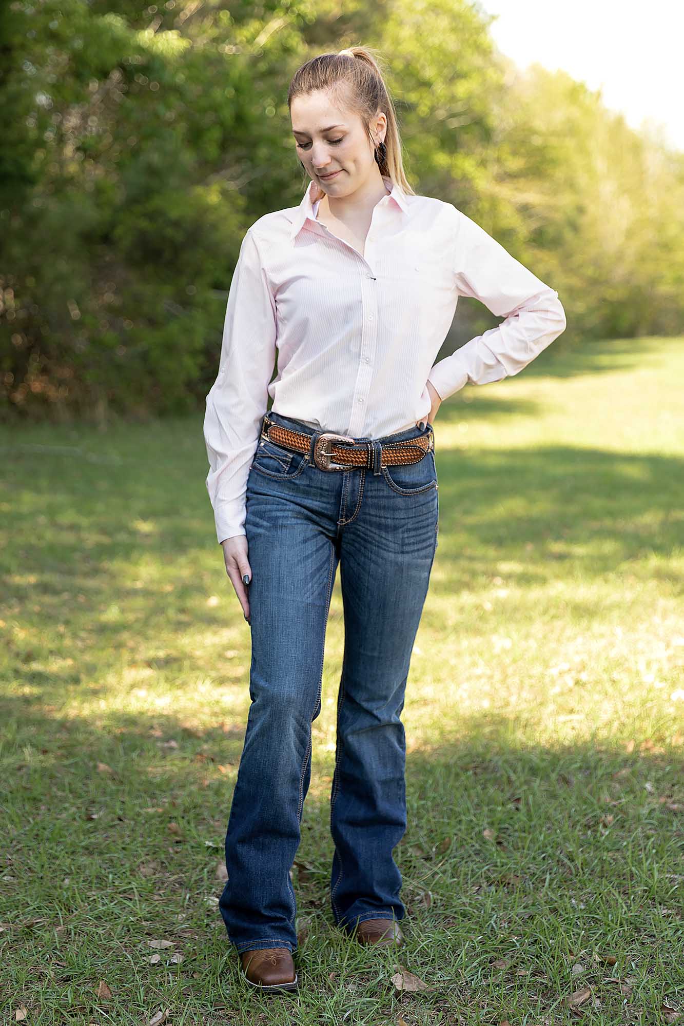Women's VentTek Stretch Shirt, Strawberry Stripe - Healthber