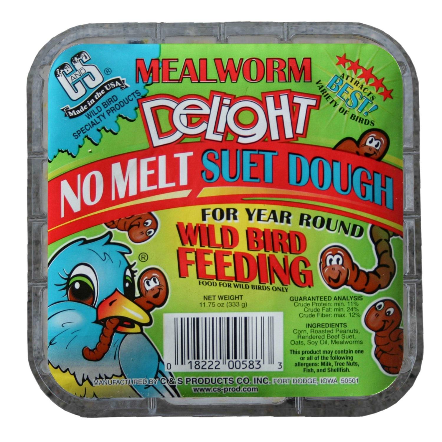 C&S Mealworm Delight No Melt Suet Dough - Healthber
