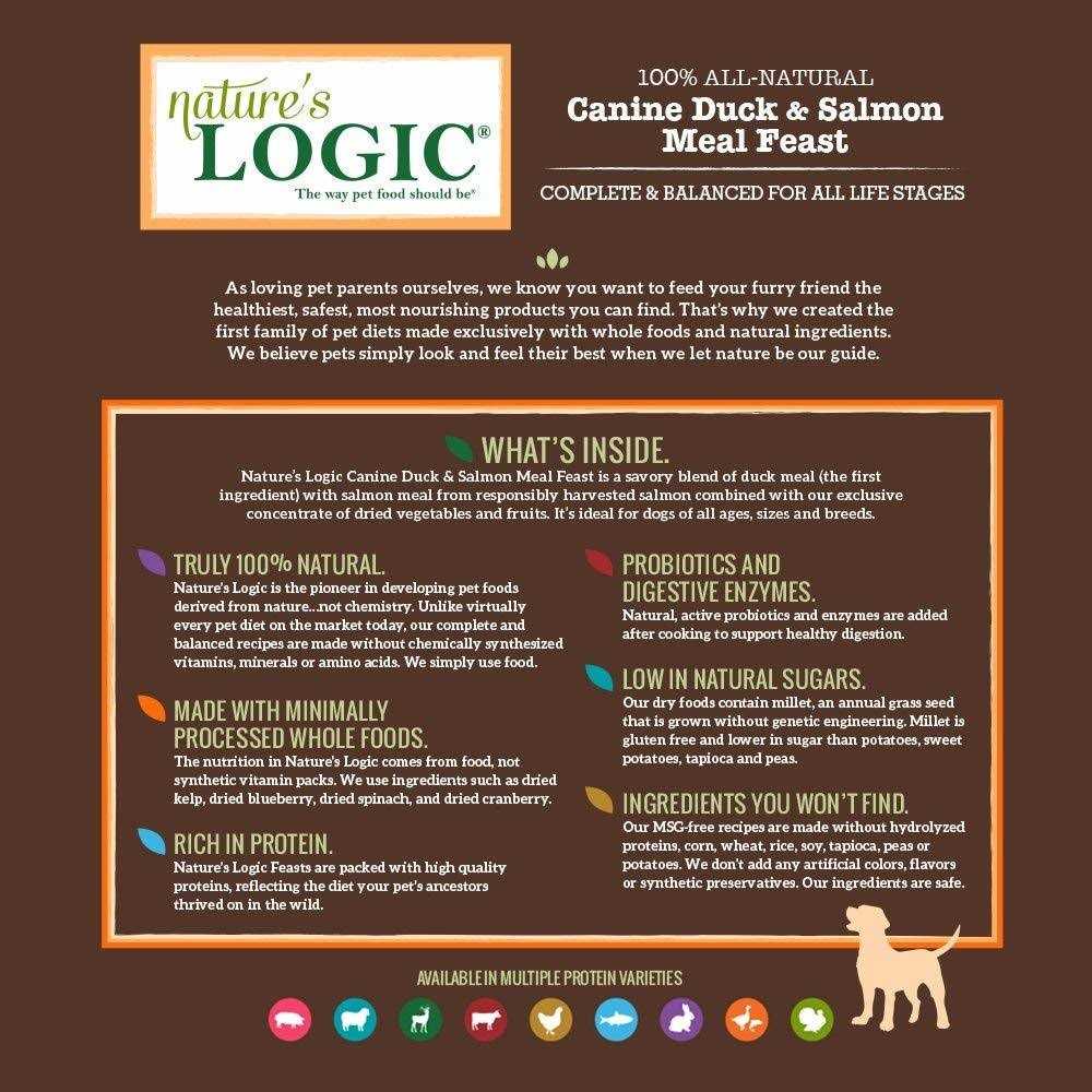 Nature’s Logic Canine Duck & Salmon Meal Feast Dry Dog Food - Healthber