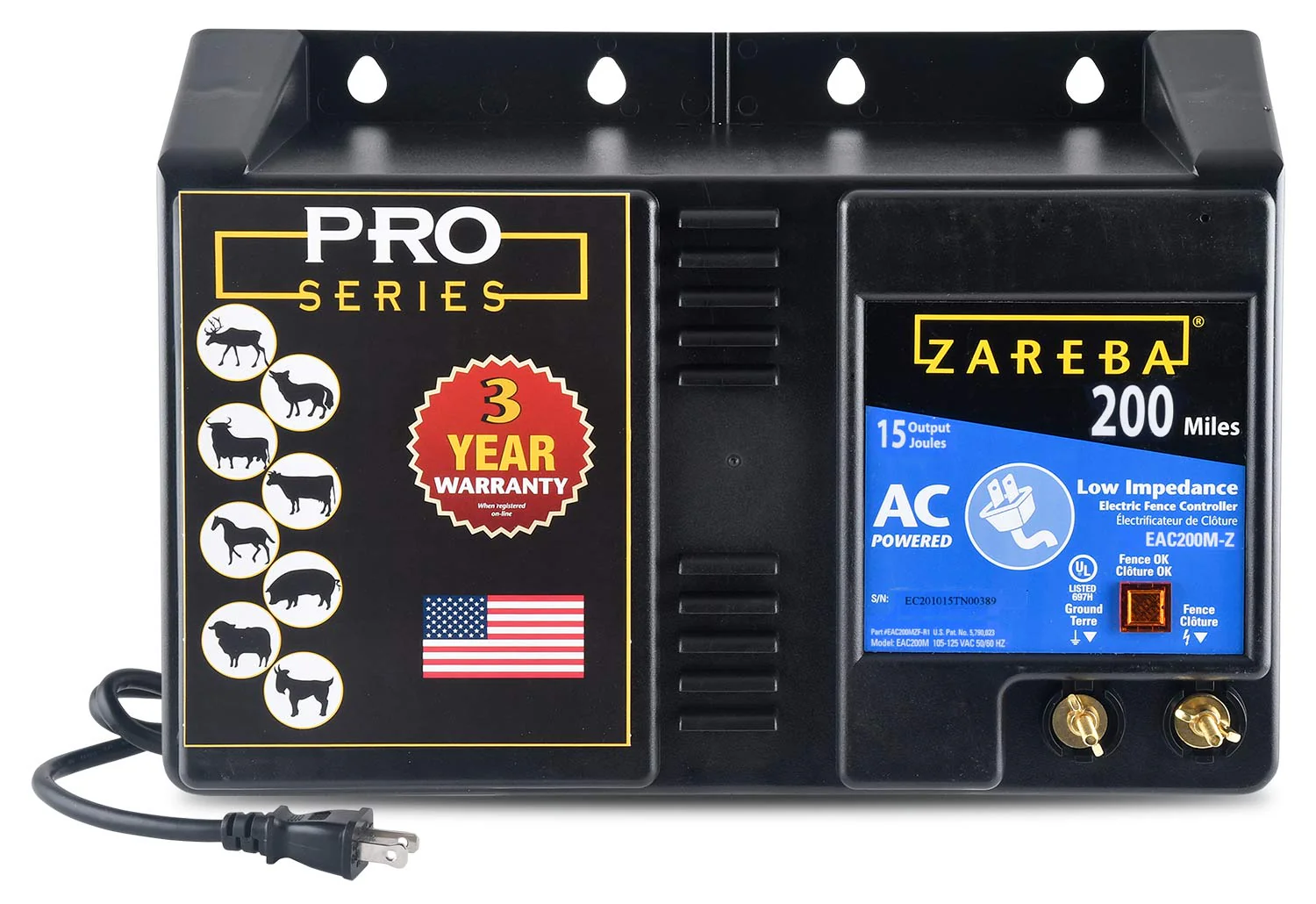 Zareba 200 Mile AC Low-Impedance Electric Fence Charger - Healthber