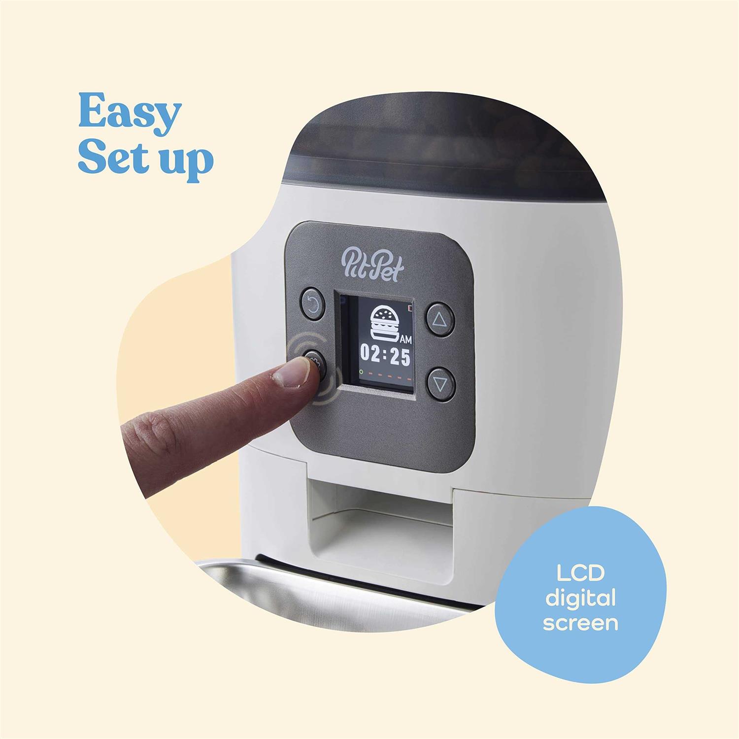 Pitpet Smart Automatic Cat Feeder 6-L Reliable Automatic Cat Food Dispenser with Display LCD Screen for Easy Set Up -Portion Control Automatic Dog - Healthber