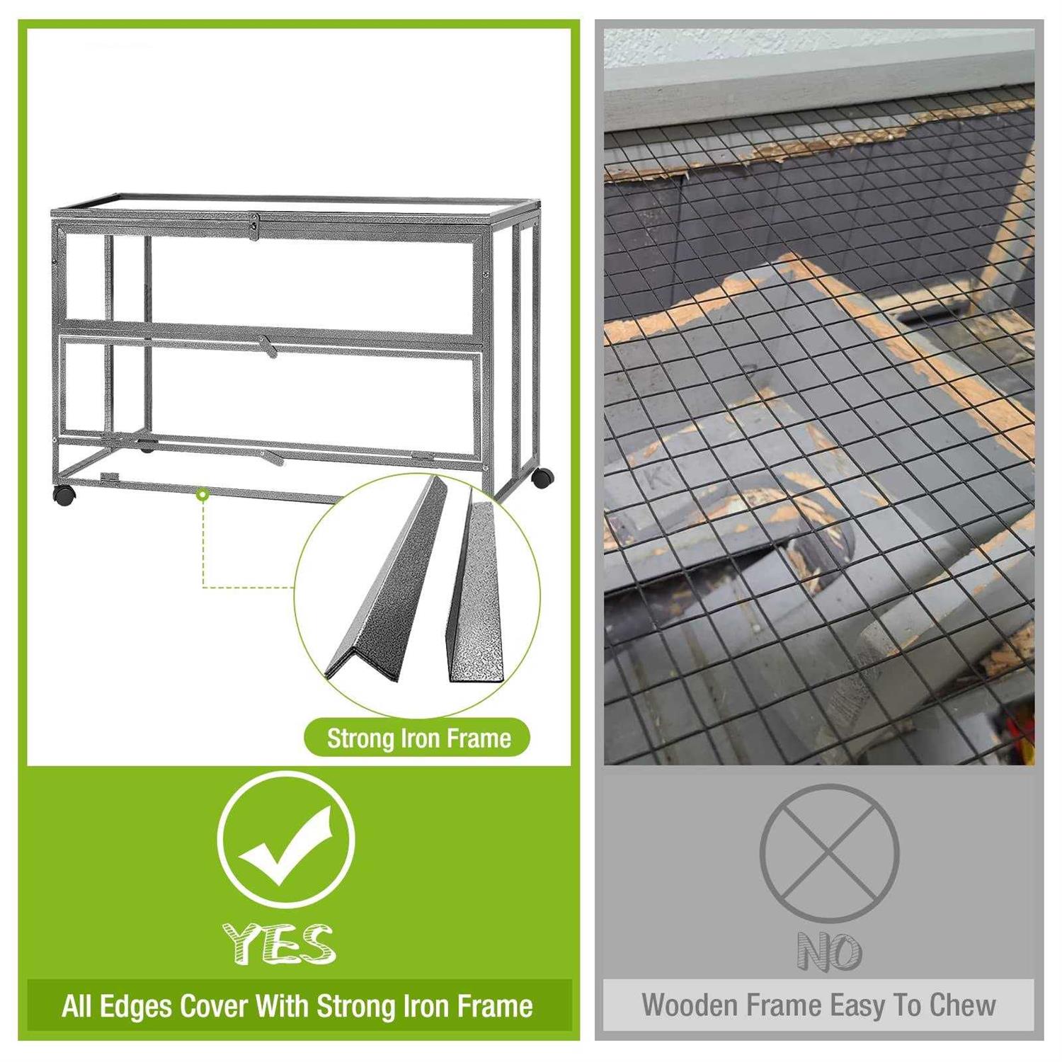 Guinea Pig Cage Hamster Cage 3 Levels Small Animal Cages with Chewing Toy, Food Bowl, Seesaw, Hideout and Plastic Tray - Healthber