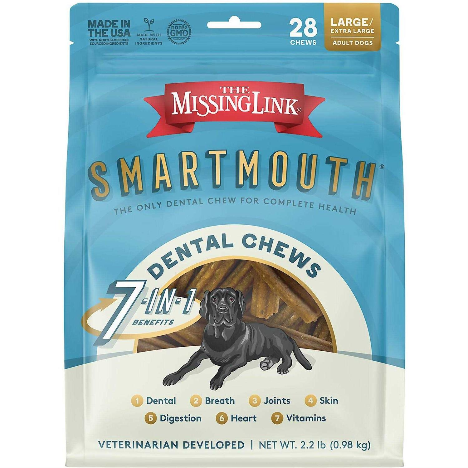 The Missing Link Smartmouth Dental Chews for Dogs - Healthber