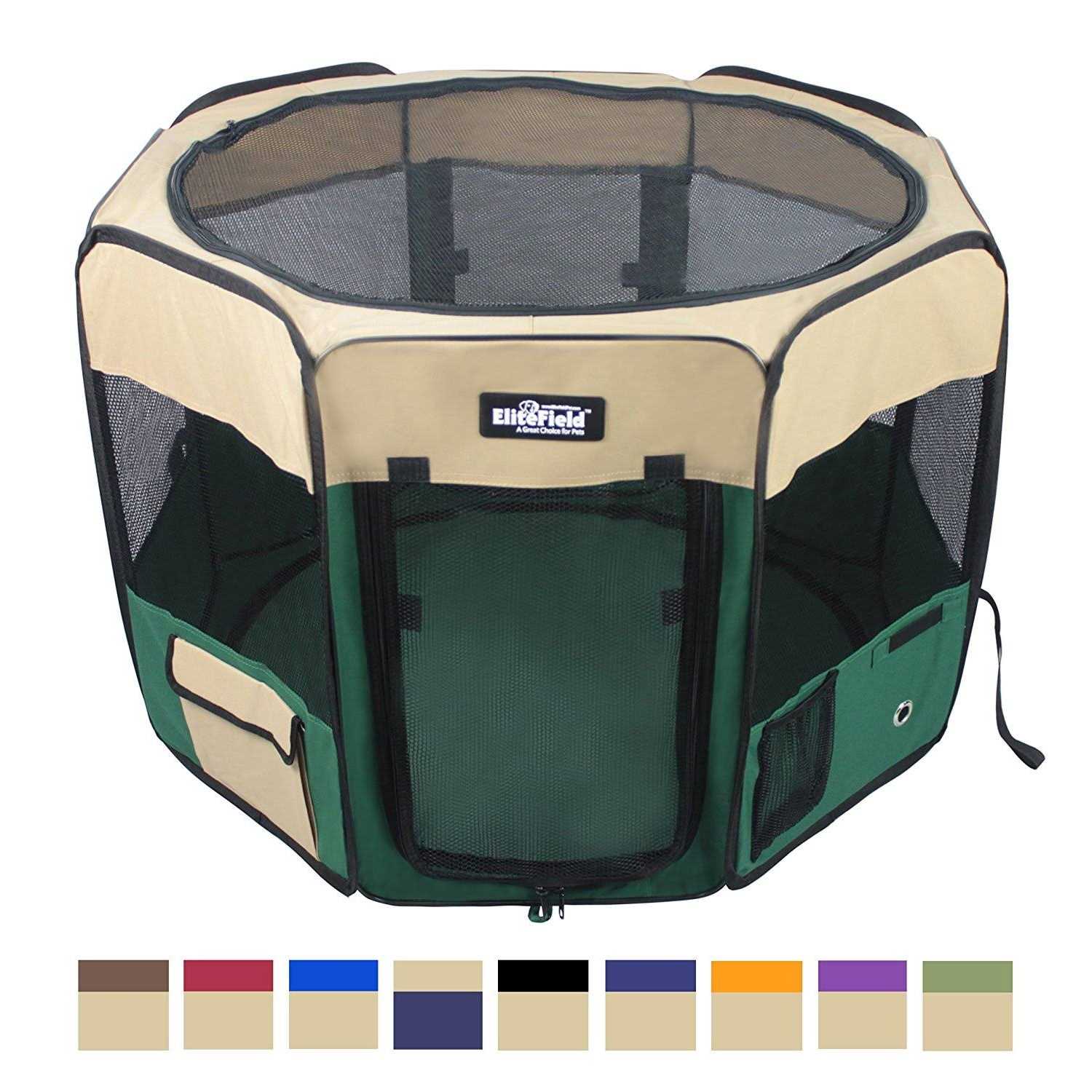 EliteField 2-Door Soft Pet Playpen Pen - Healthber