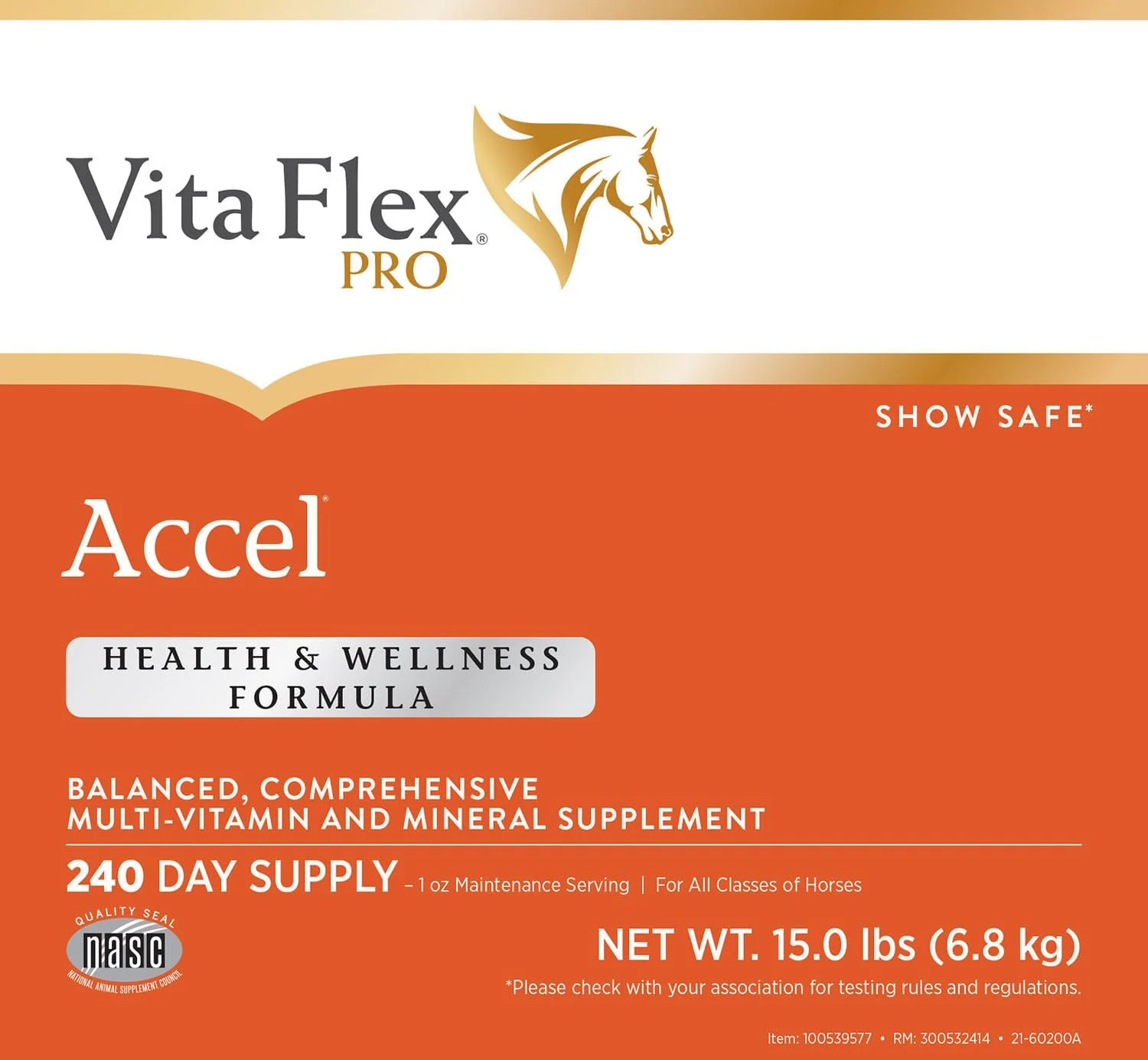 Vita Flex Pro Accel Health & Wellness Formula, Supplement for Horses - Healthber