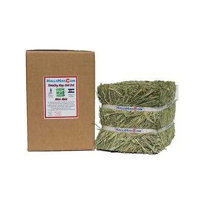 Hall’s Hay Timothy Hay 2nd Cut Mini-Bale Small Pet Food, 5-lb box - Healthber
