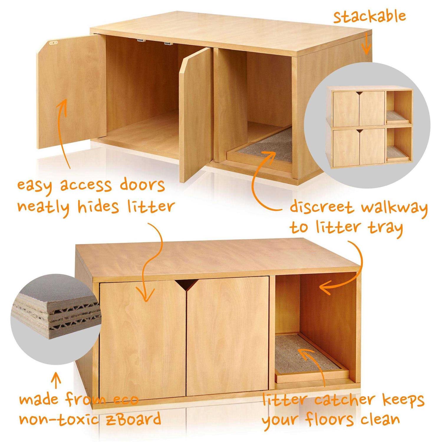 Way Basics Eco Cat Litter Box Enclosure - Healthber