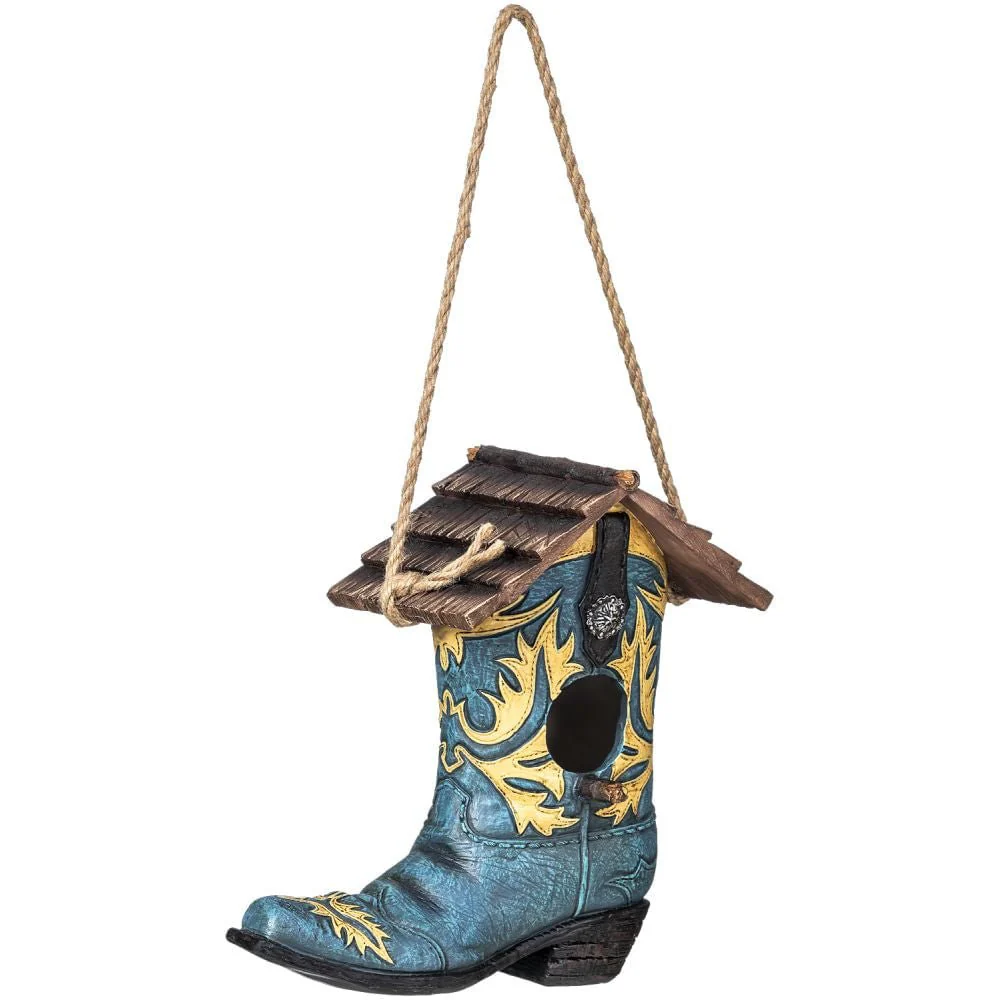 Turquoise Boot Birdhouse - Healthber