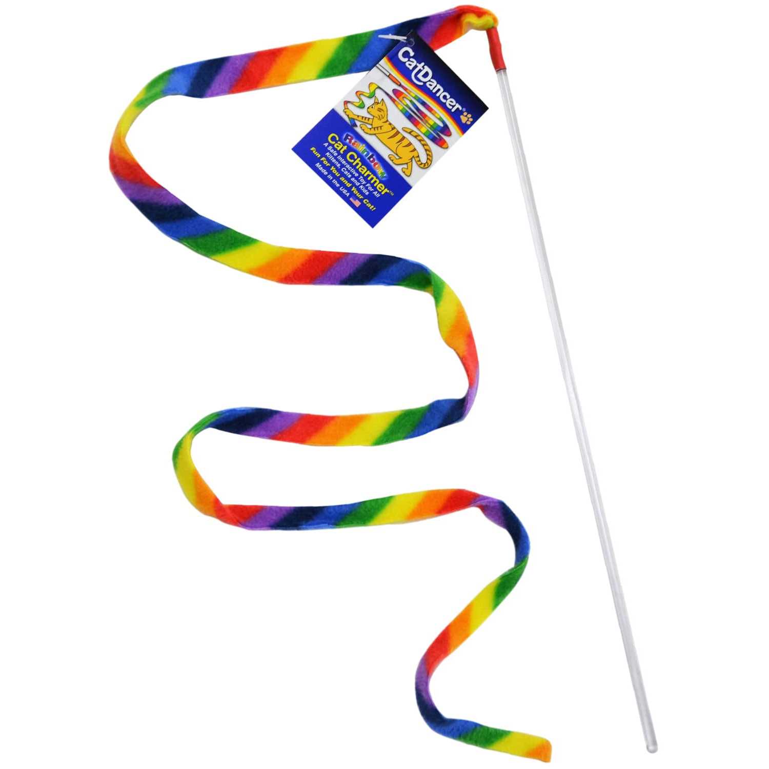 Cat Dancer Rainbow Charmer Wand Cat Toy - Healthber