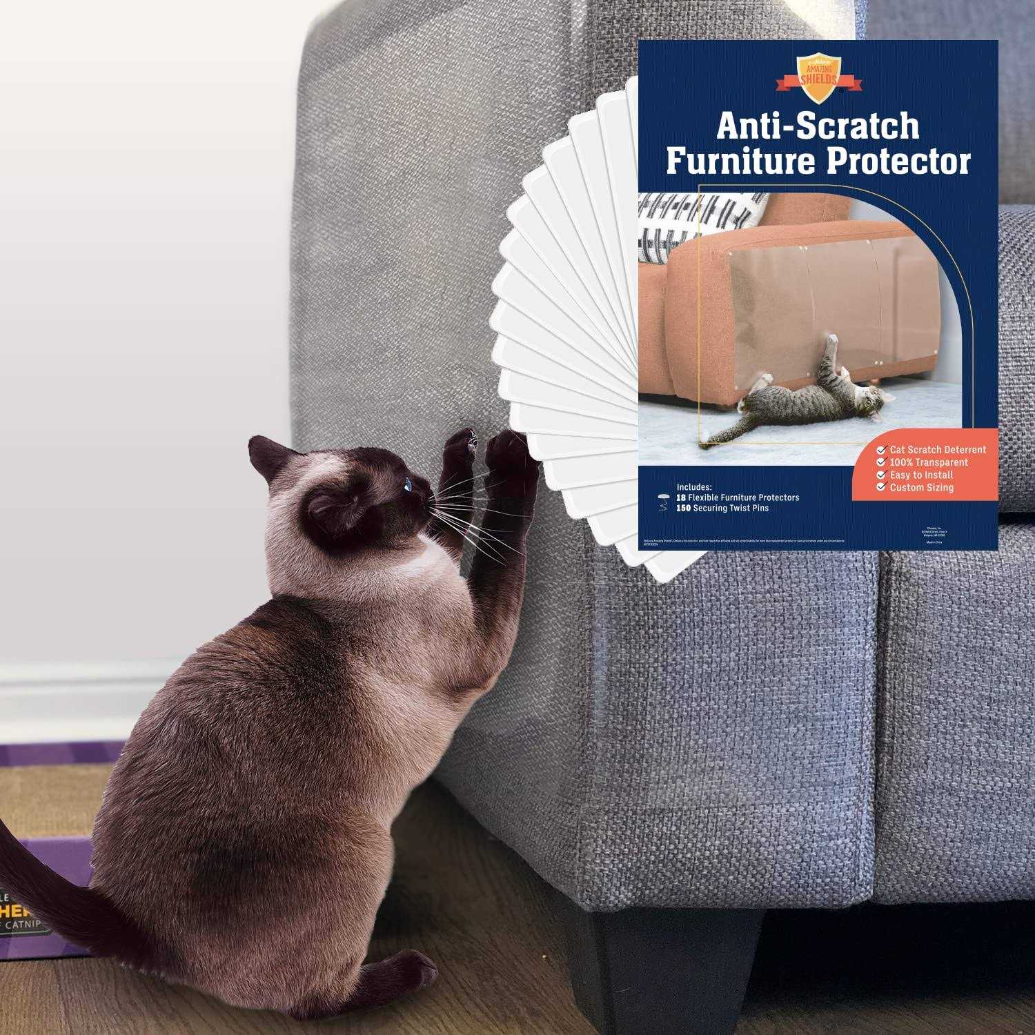 Stelucca Amazing Shields Cat Scratch Deterrent 6-Pack, 17-inch x 12-inch Furniture Protectors from Cats for Couch - Healthber