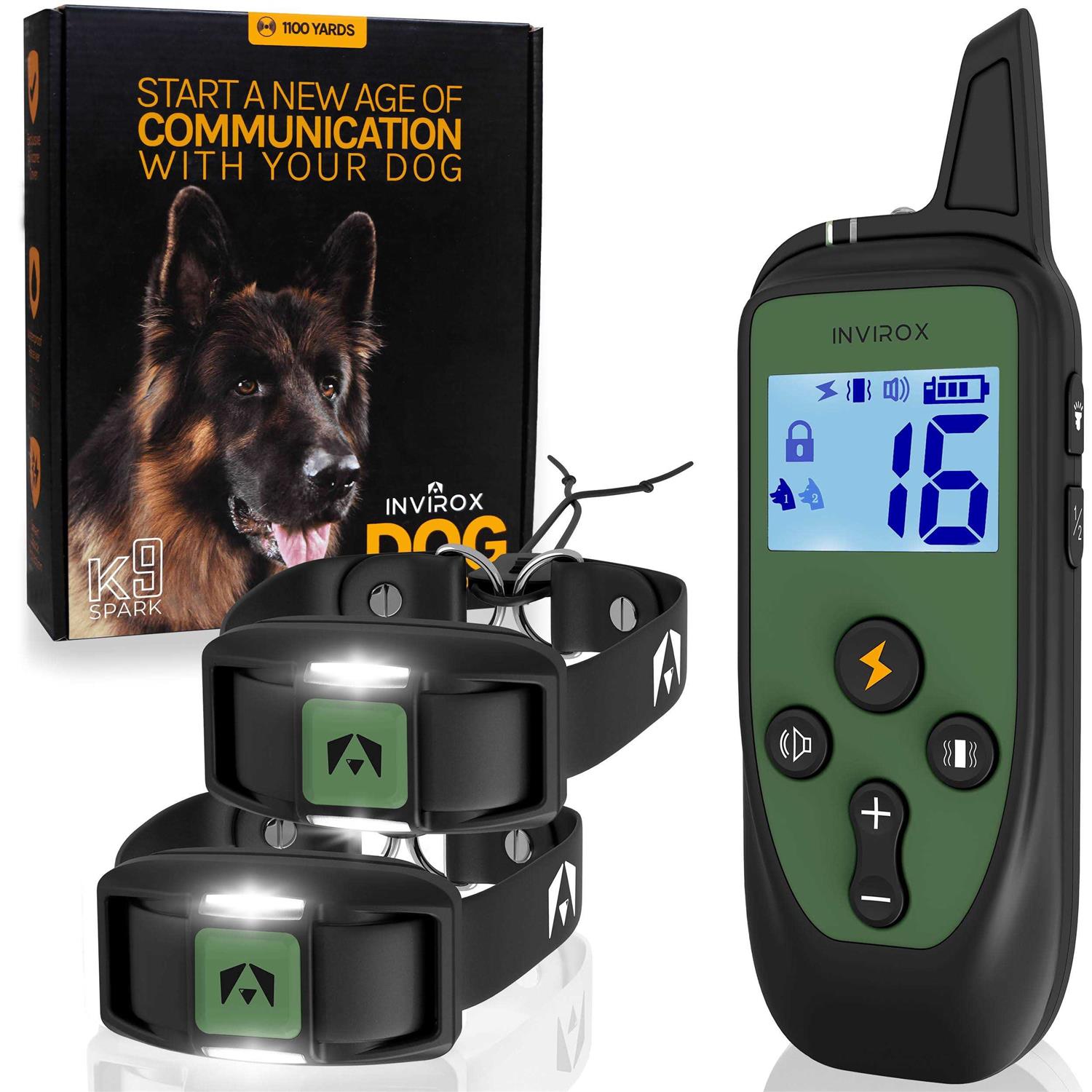INVIROX Dog Shock Collar for Large Dog 124 Levels Dog Training Collar - Healthber