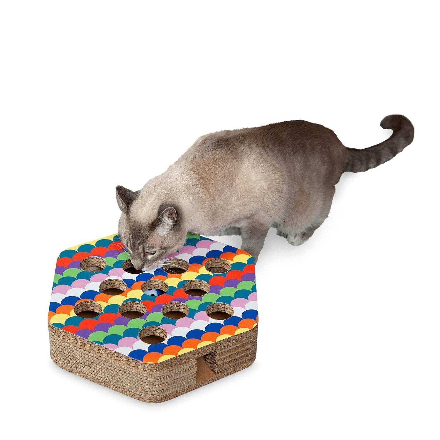 FurHaven Hexagon Busy Box Cat Scratcher - Healthber