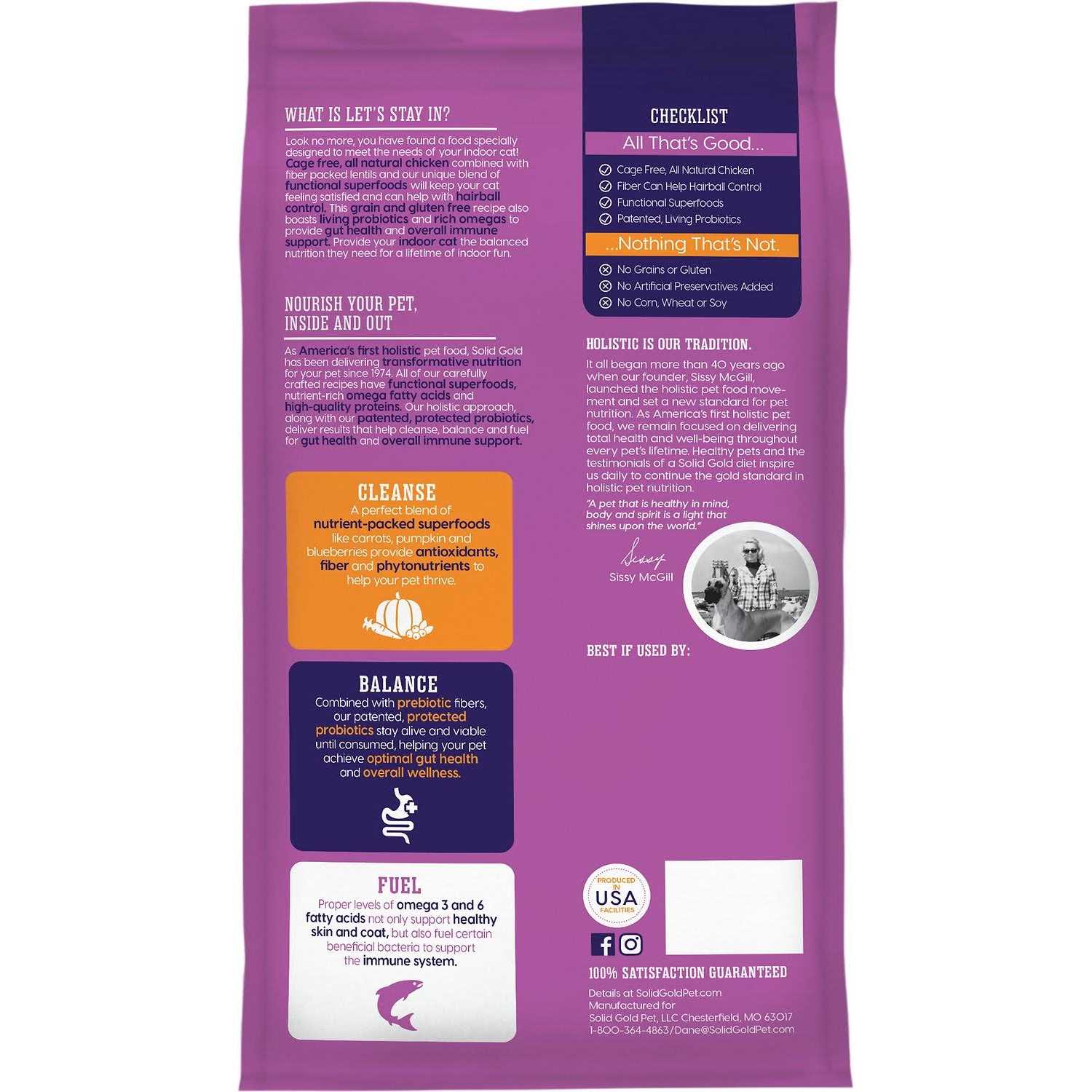 Solid Gold Let’s Stay in Indoor Lentil & Apple Recipe adult Grain-Free Dry Cat Food - Healthber