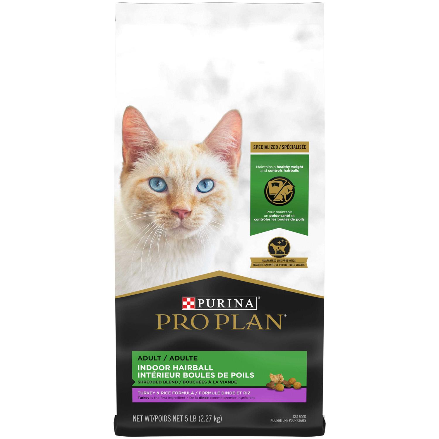 Purina Pro Plan Indoor Hairball Management Shredded Blend Turkey & Rice Formula Dry Cat Food - Healthber