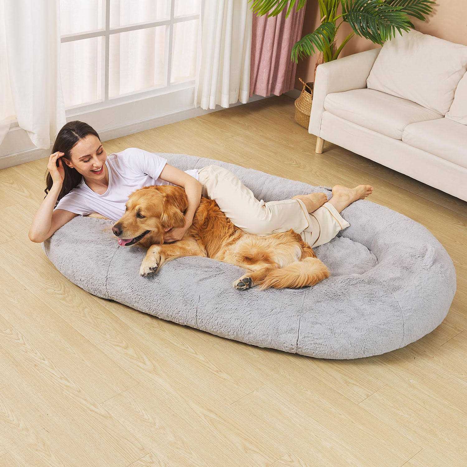Fond + Found Large Cozy Plush Pet Bed for Humans - Healthber