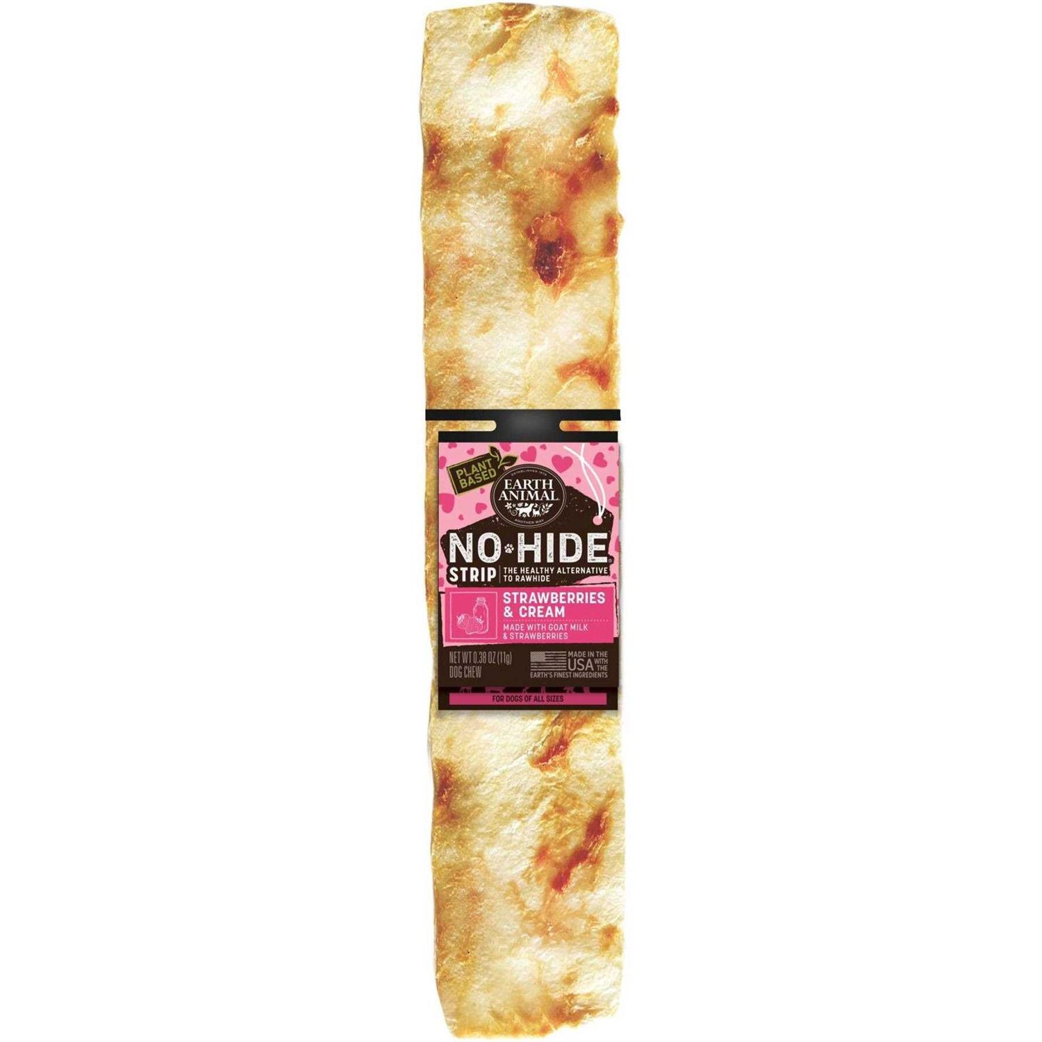 Earth Animal No-Hide Strawberries & Cream Strips Dog Treats - Healthber