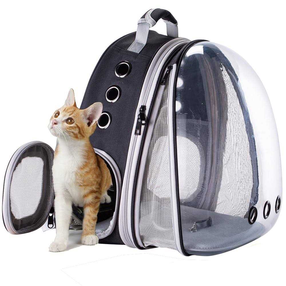 halinfer Front Expandable Cat Backpack Carrier, Fit up to 20 lbs, Space Capsule Bubble Window Pet Carrier Backpack for Large Fat Cat and Small Puppy - Healthber