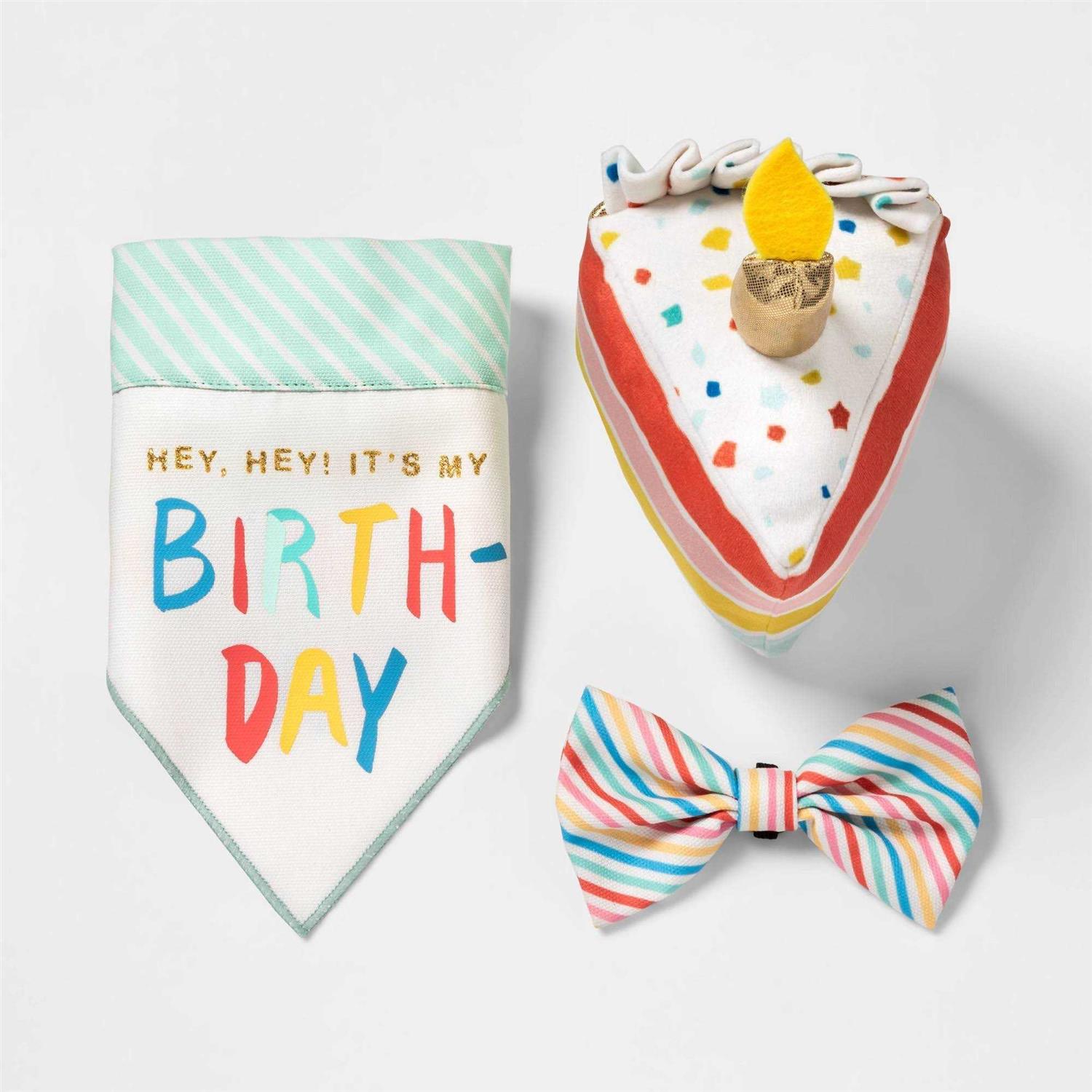 Boots & Barkley Birthday Cake Slice Plush Dog Toy - Healthber