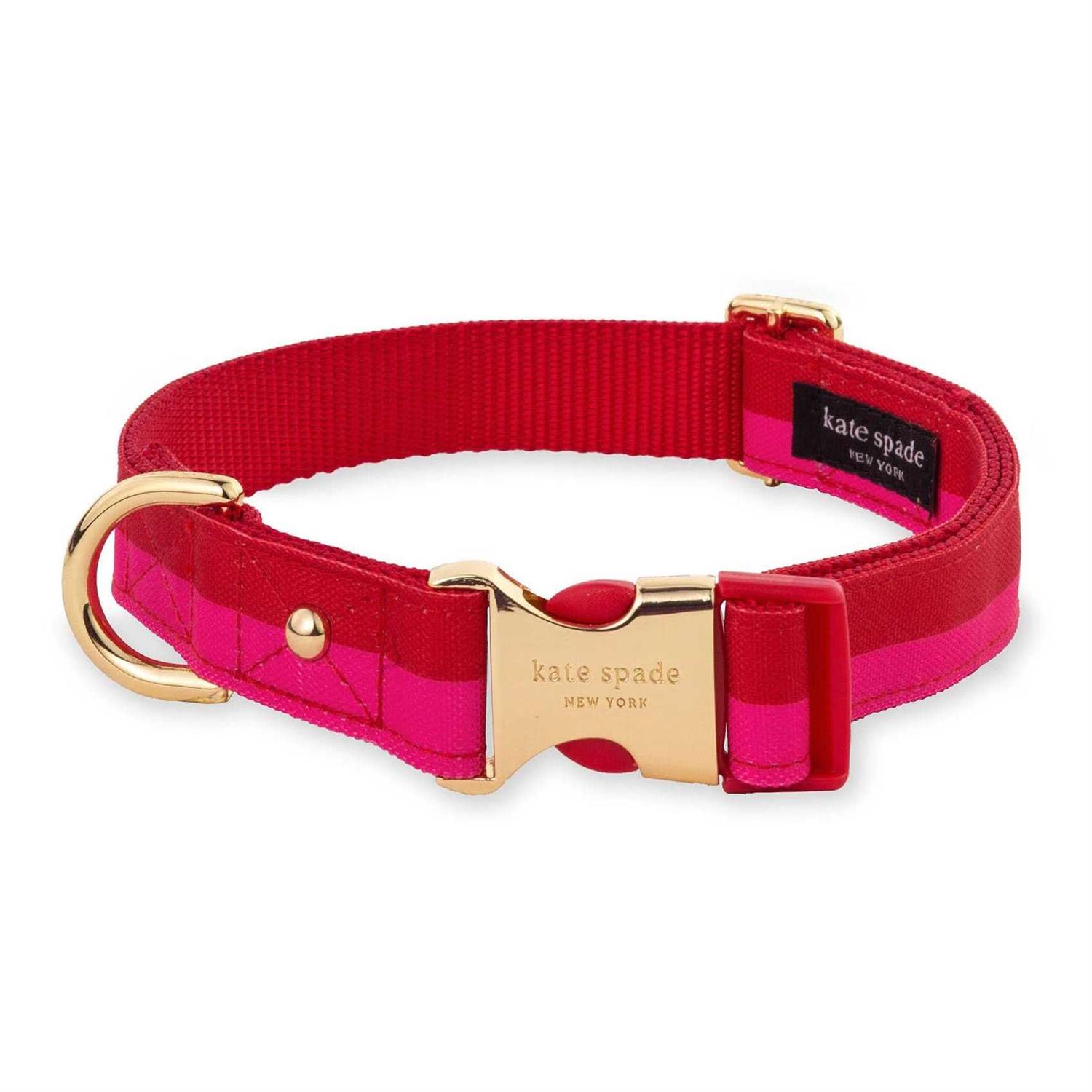 Kate Spade New York Red/Pink Colorblock Dog Collar - Healthber