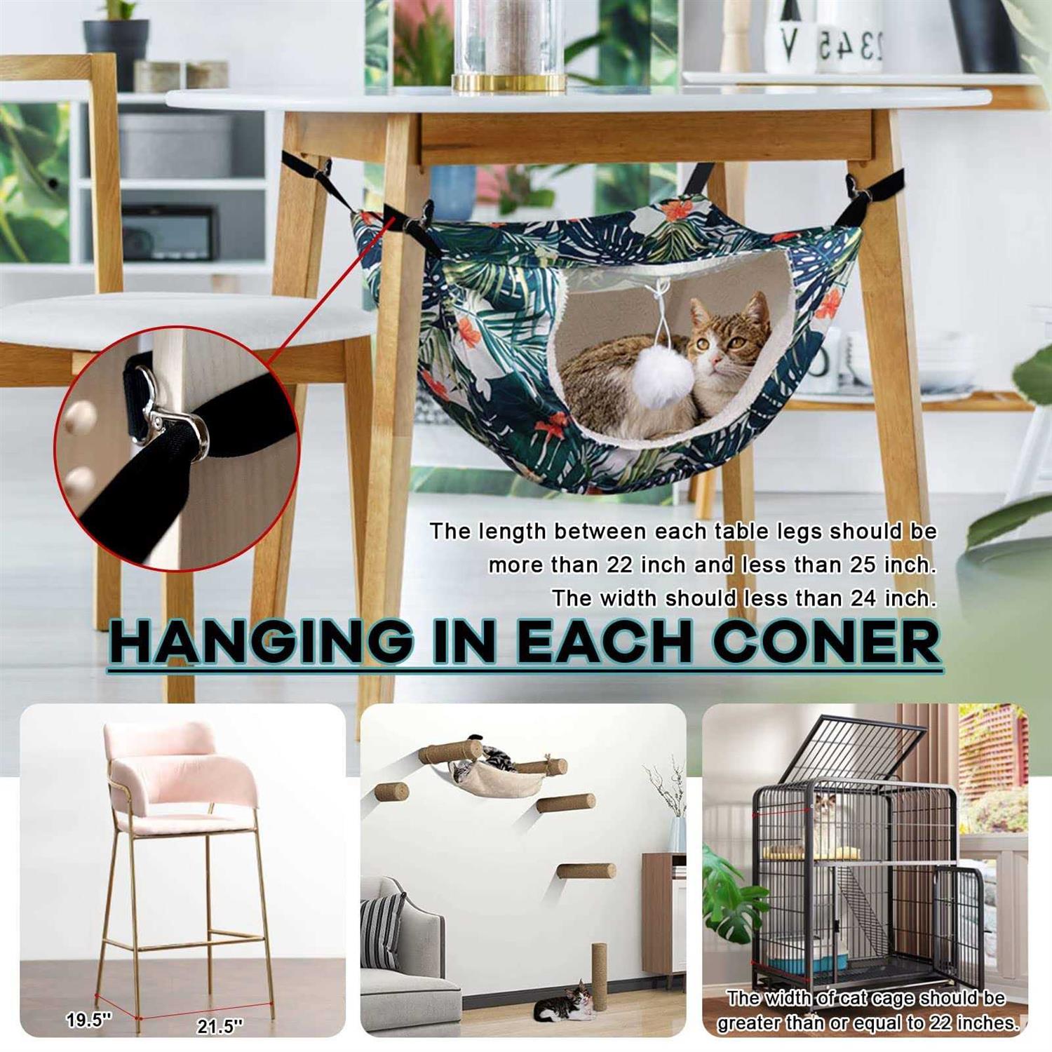 TIRTI Cat Cage Hammock, Double Layer Soft Plush Hanging Pet Bed, Suitable for Indoor Cats Kitten Ferret Hamster Rabbit or Small Animals - Healthber