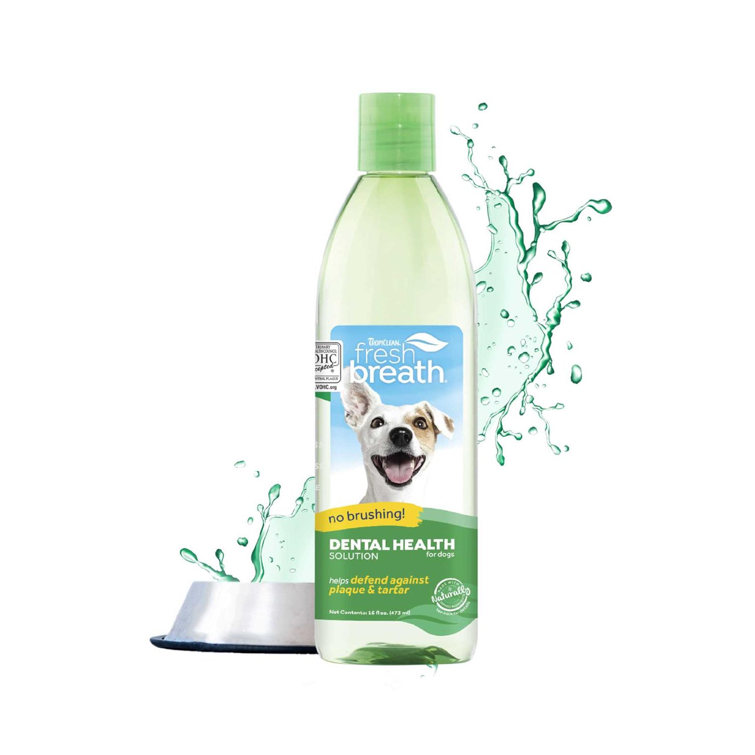 TropiClean Fresh Breath Original Dog Oral Care Water Additive Dog Breath Freshener Additive for Dental Health - Healthber