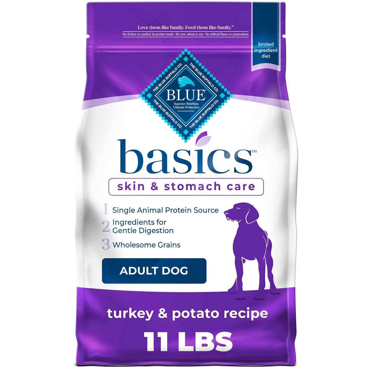 Blue Buffalo Basics Adult Skin & Stomach Care Turkey & Potato Recipe Dry Dog Food - Healthber