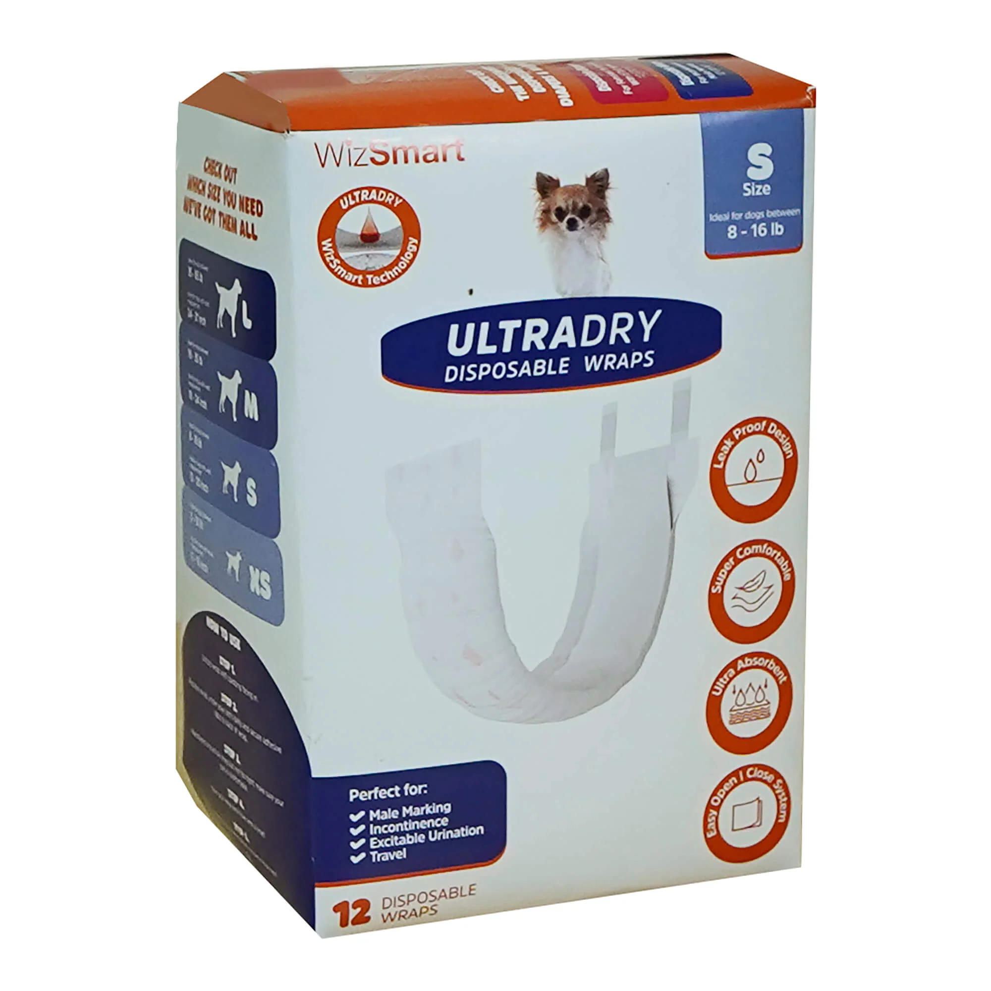 WizSmart UltraDry Male Wraps, 12 ct - Healthber