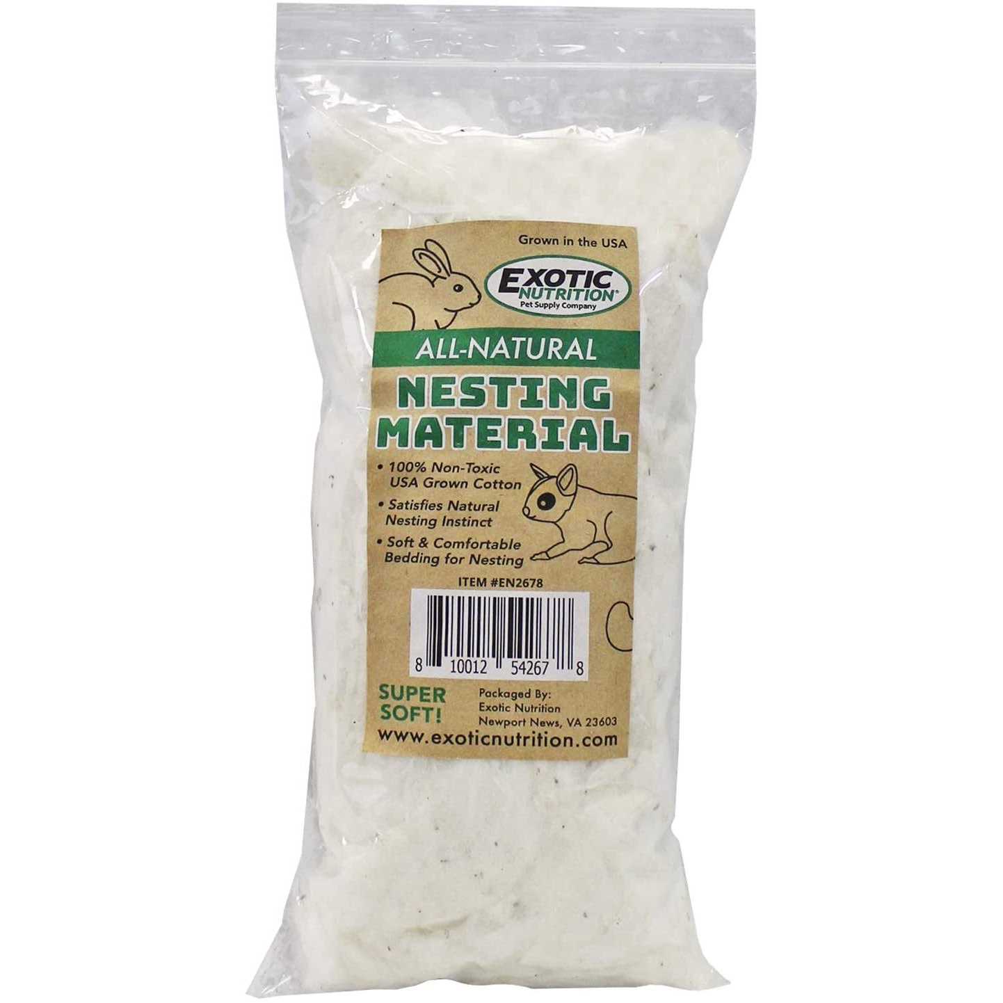 Exotic Nutrition All-Natural Nesting Material 100% Cotton Eco-Friendly Animal Bedding - Healthber