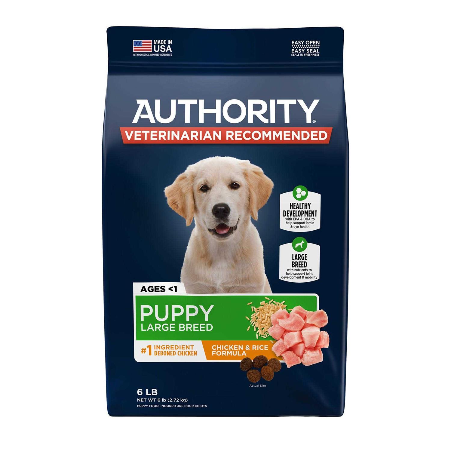 Authority Chicken Rice Formula Large Breed Puppy Dry Dog Food - Healthber