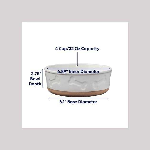 Frisco Bones Non-skid Ceramic Dog & Cat Bowl - Healthber