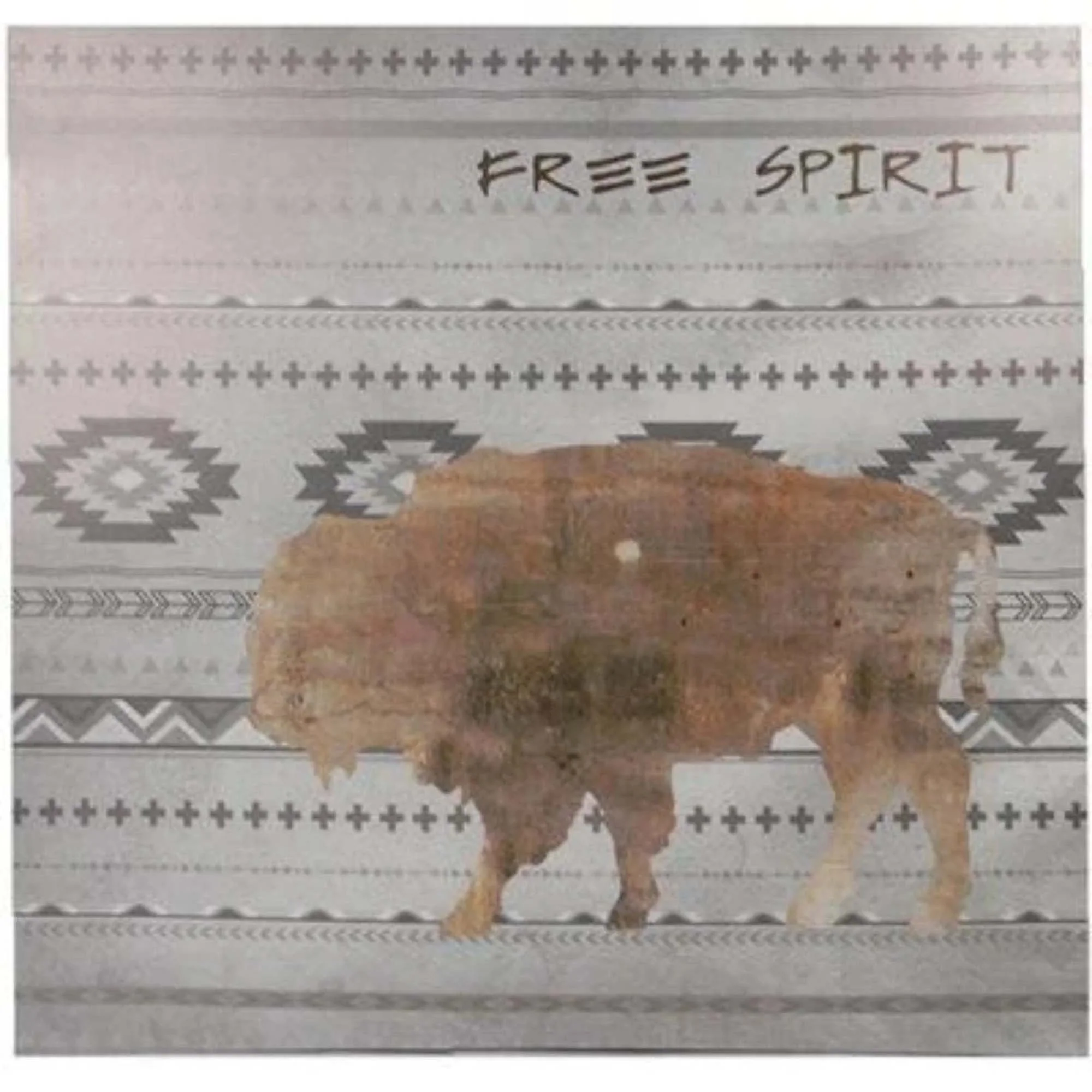 Free Spirit Aztec Buffalo Canvas Southwestern Wall Art - Healthber