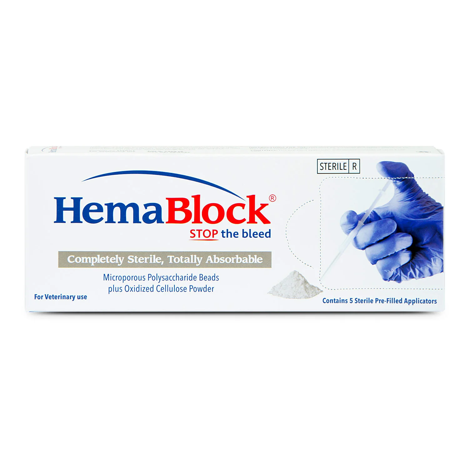 HemaBlock Hemostatic Powder, 0.5 gm Syringe Applicators, 5 pk - Healthber