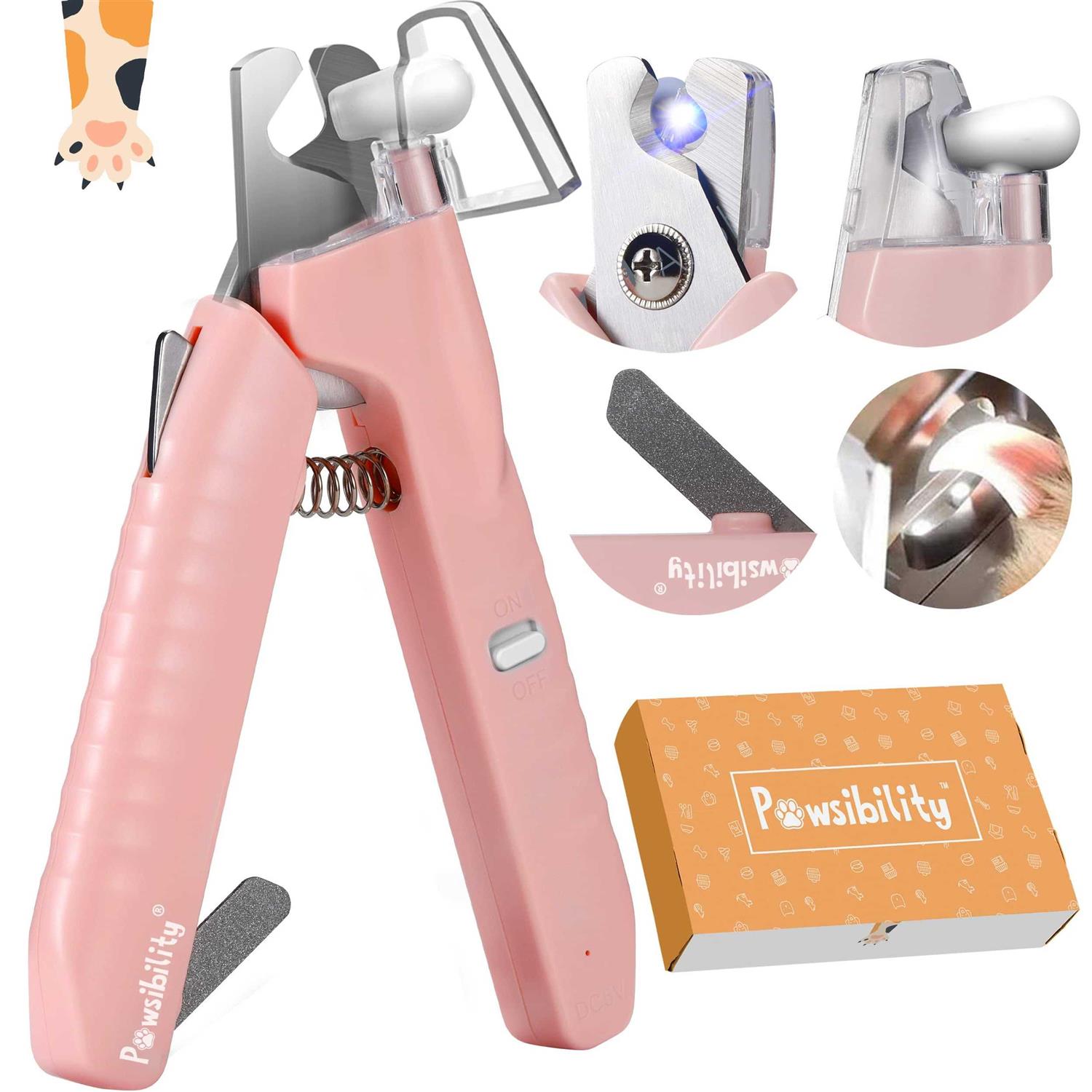 Pawsibility Reinvented Pet Nail Clippers for Your Pal Ultra Bright LED Light for Bloodline - Healthber